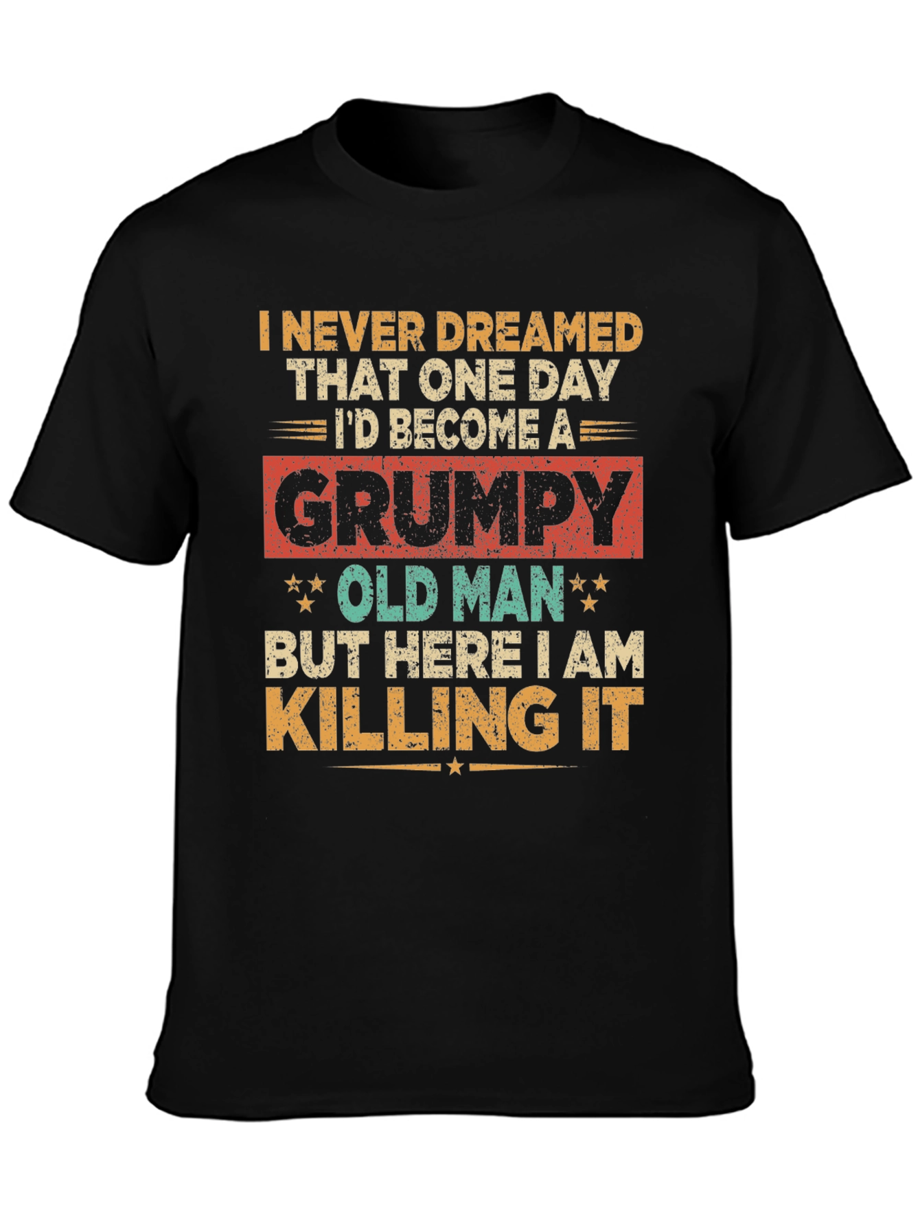 Black Grumpy Old Man T-Shirt view 3
