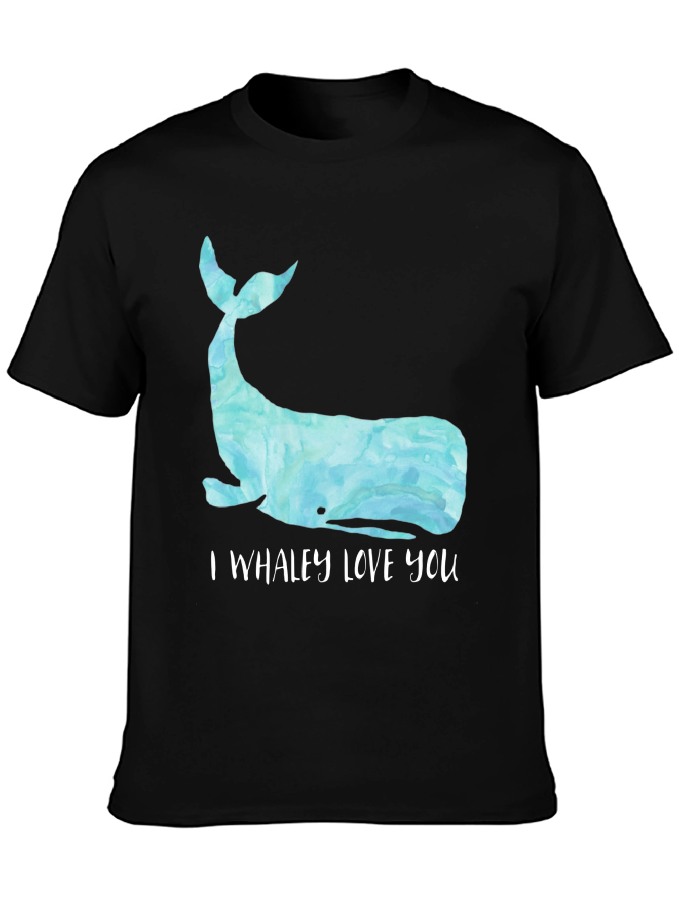 Black Whaley Love You T-Shirt - Cute Whale Graphic Tee view 3