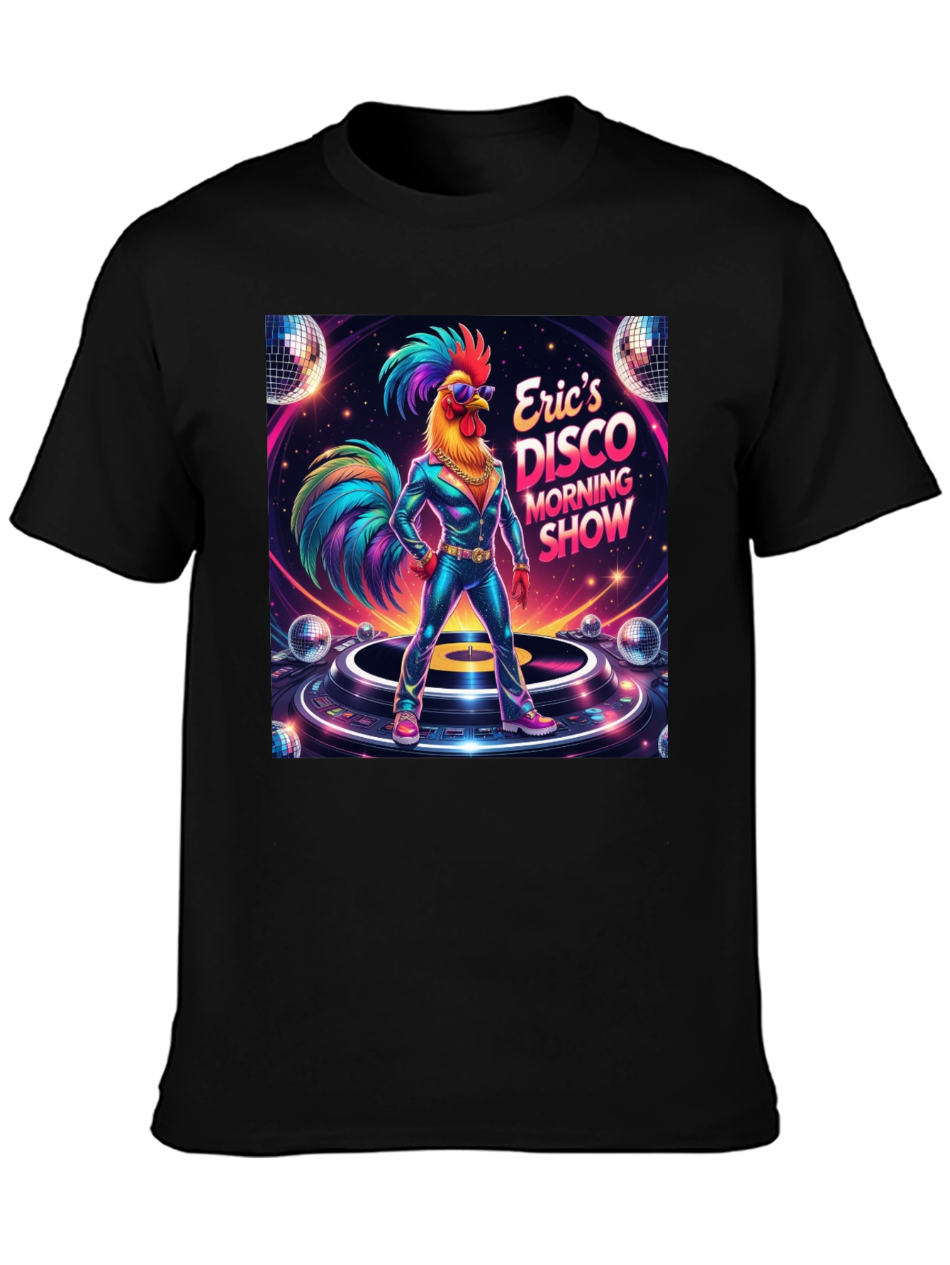 Black Eric's Disco Morning Show Graphic T-Shirt view 3