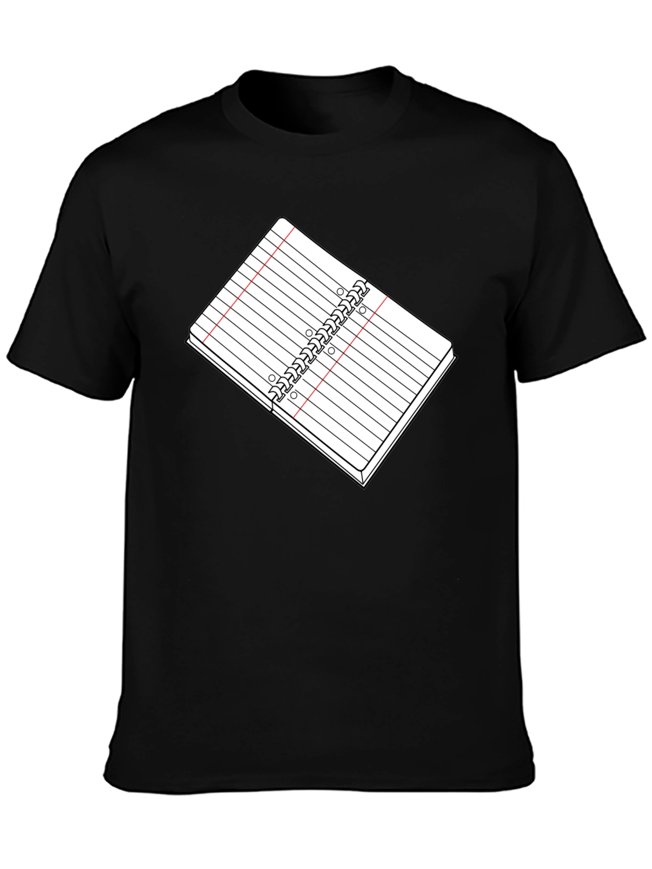Black Notebook Graphic Tee - Black Cotton T-Shirt view 3
