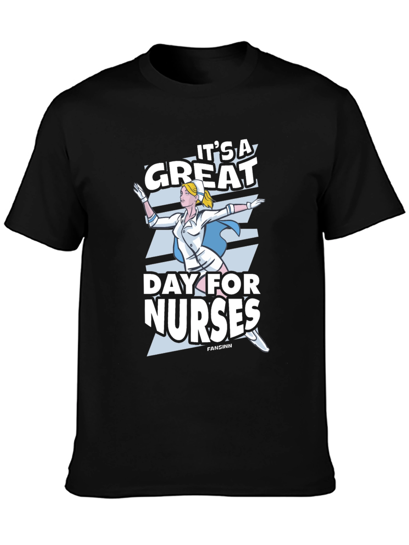 Black It's a Great Day For Nurses T-Shirt view 3