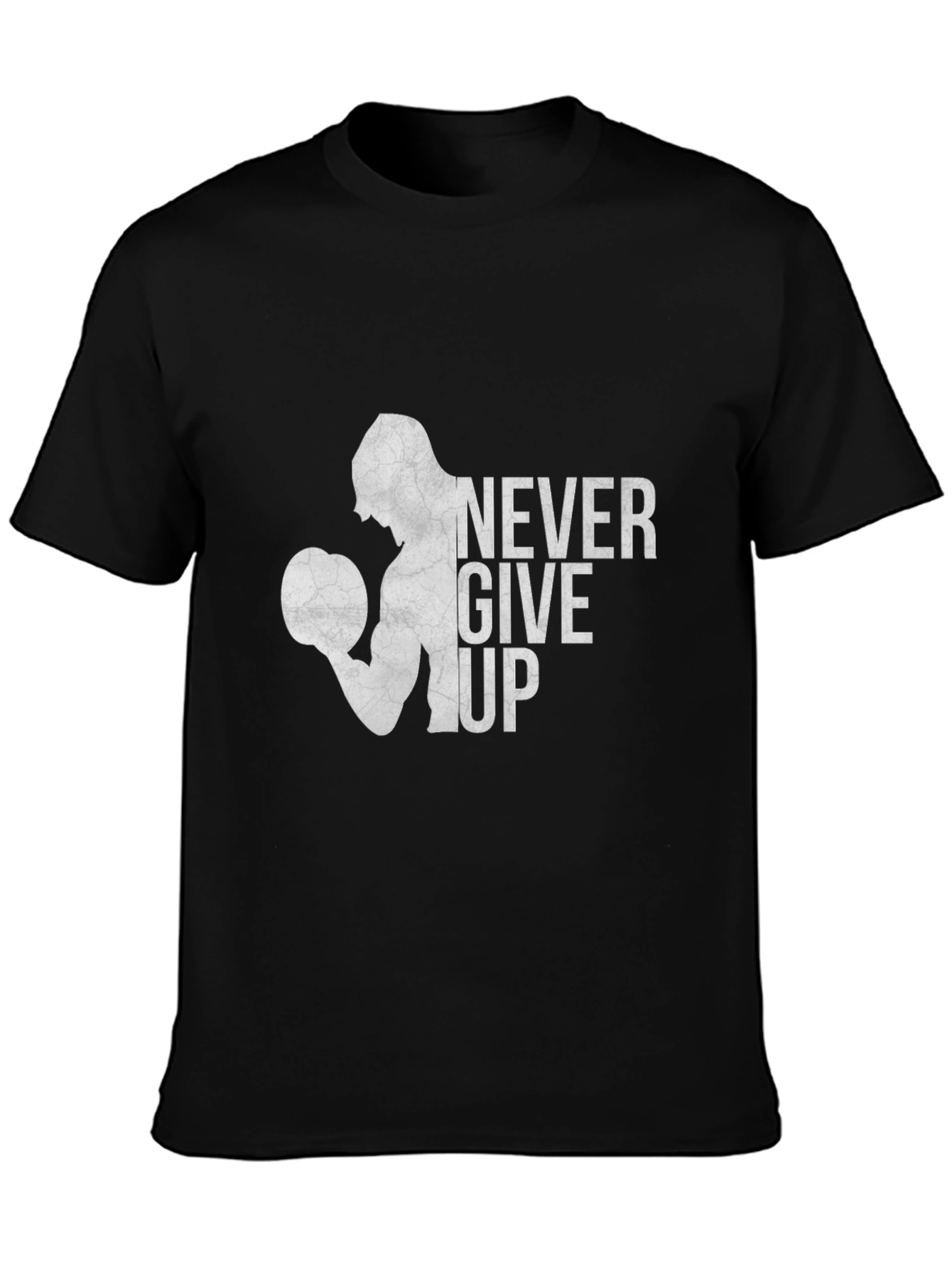 Black Never Give Up Graphic Tee view 3