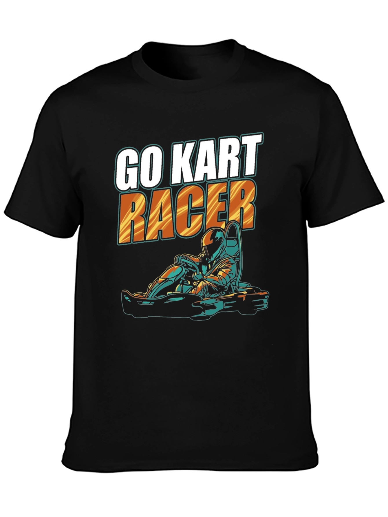 Black Go Kart Racer Black T-Shirt view 3