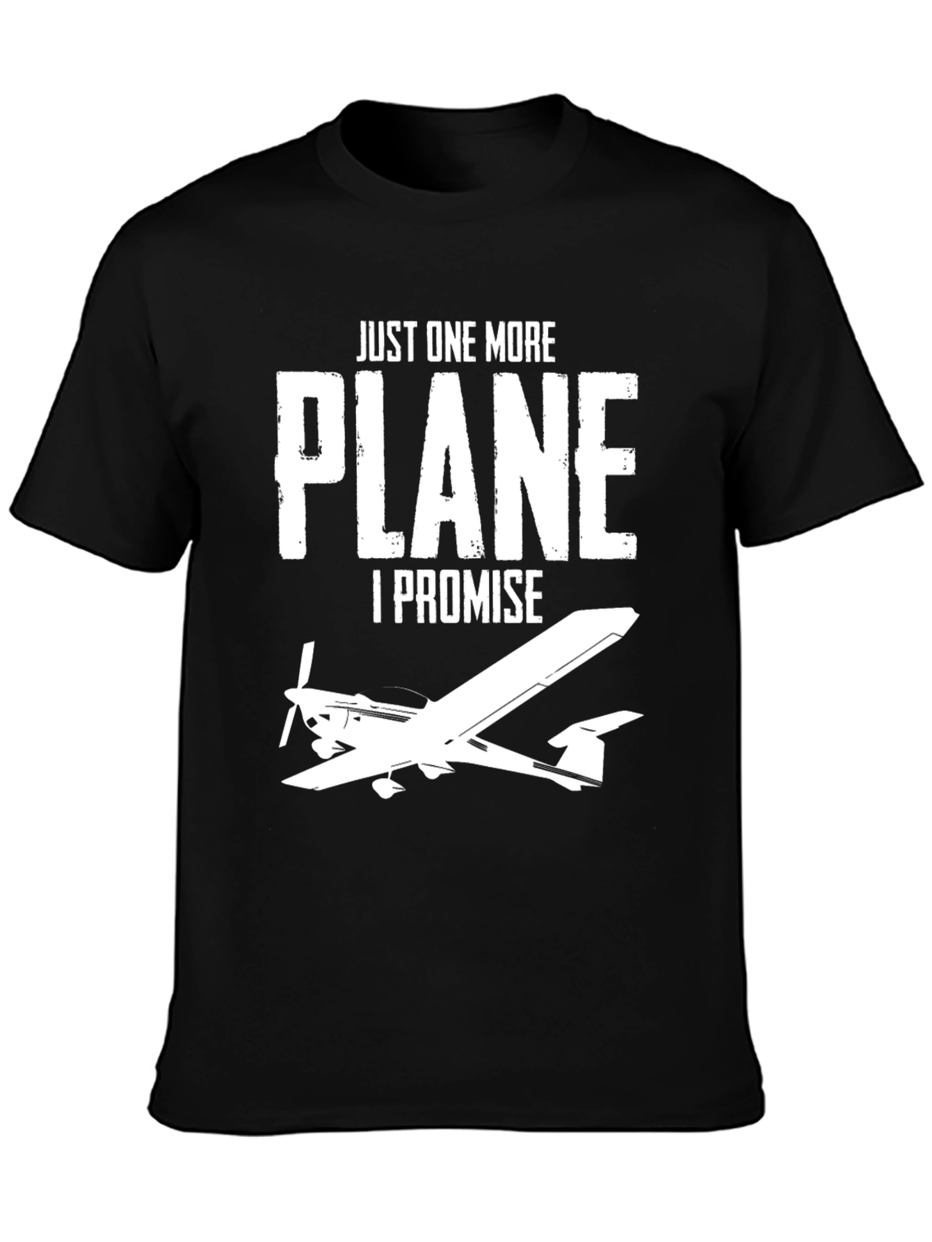 Black Just One More Plane T-Shirt view 3