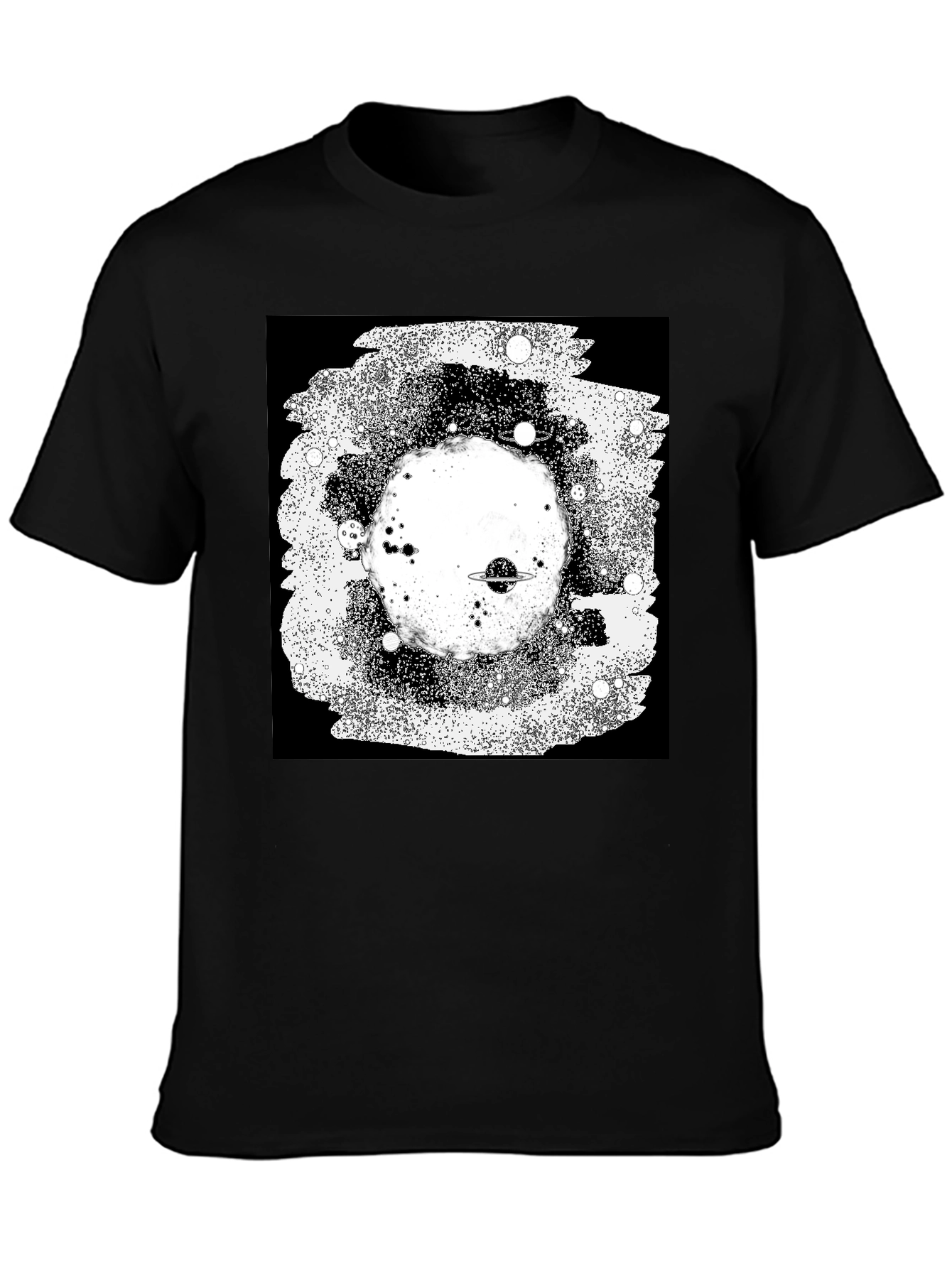 Black Cosmic Black T-Shirt - Galaxy Design view 3