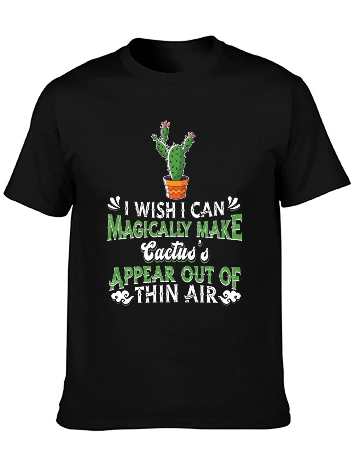 Black Magical Cactus T-Shirt: Funny Graphic Tee view 3