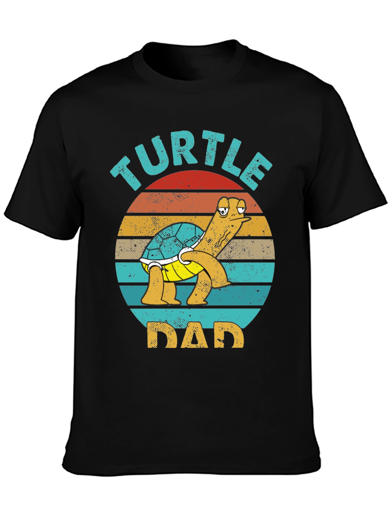 Black Turtle Dad Graphic Tee - Fun Father's Day T-Shirt view 3