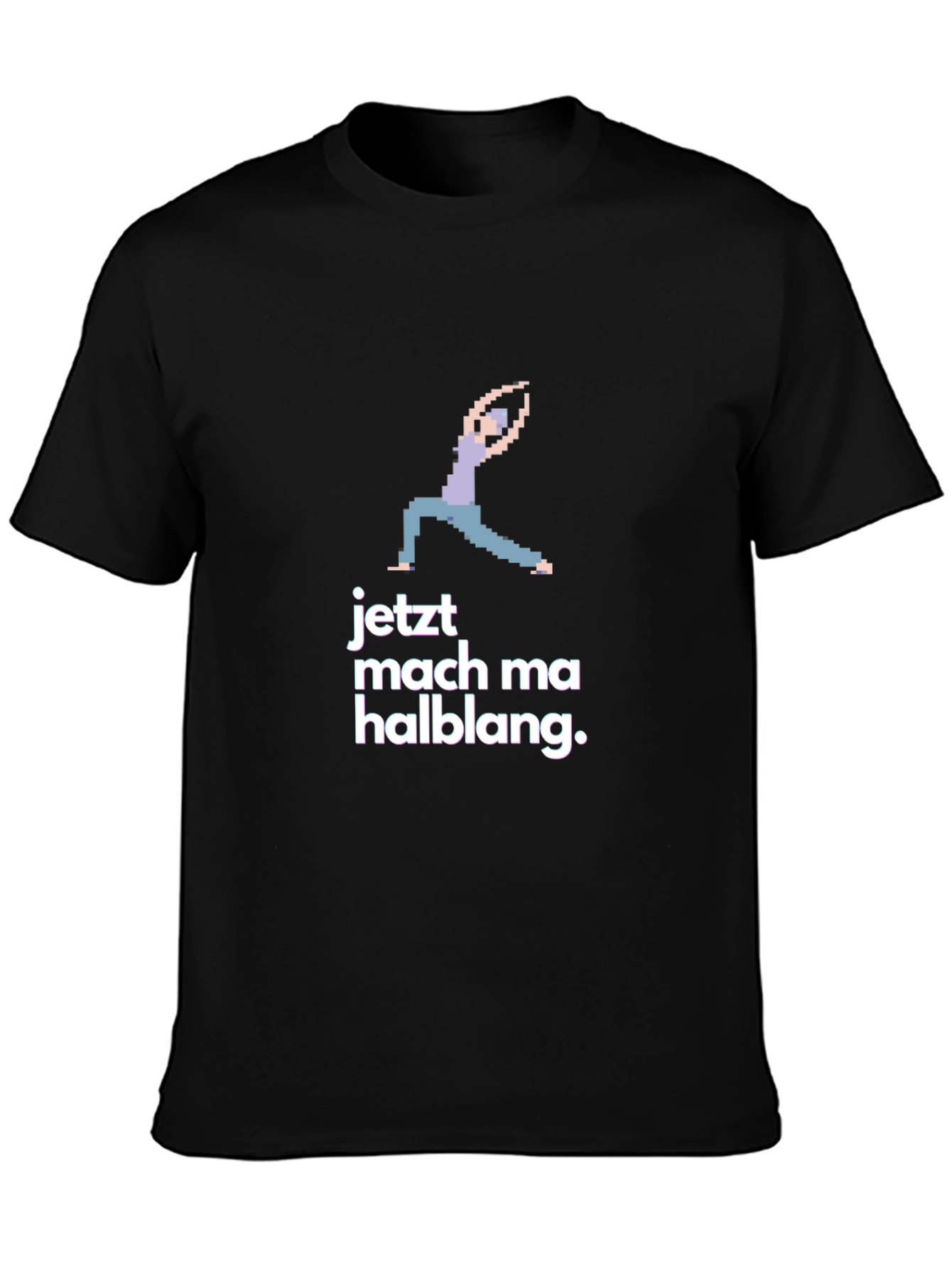Black Yoga Pixel Art Black T-Shirt - Jetzt Mach Ma Halblang view 3