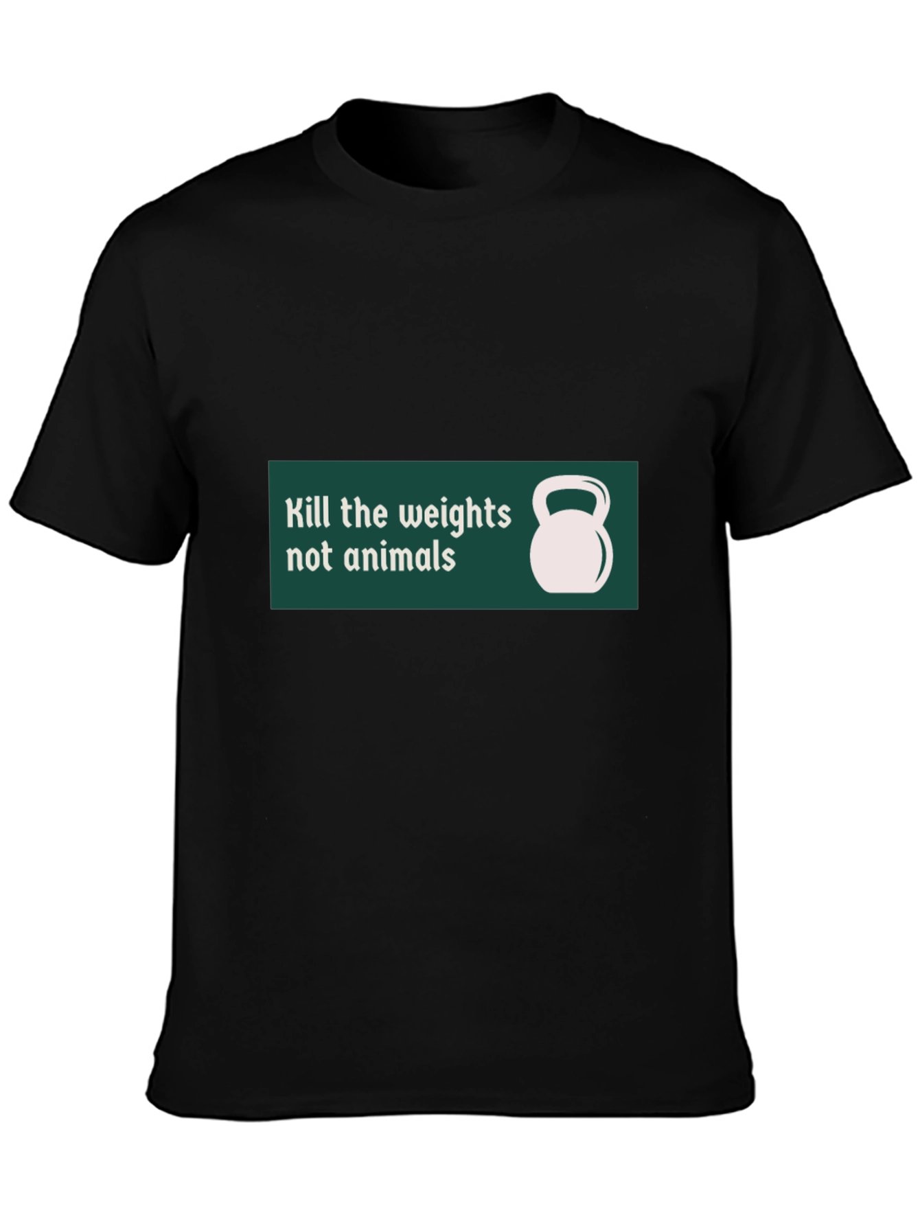 Black Vegan Workout T-Shirt - Kill the Weights, Not Animals view 3