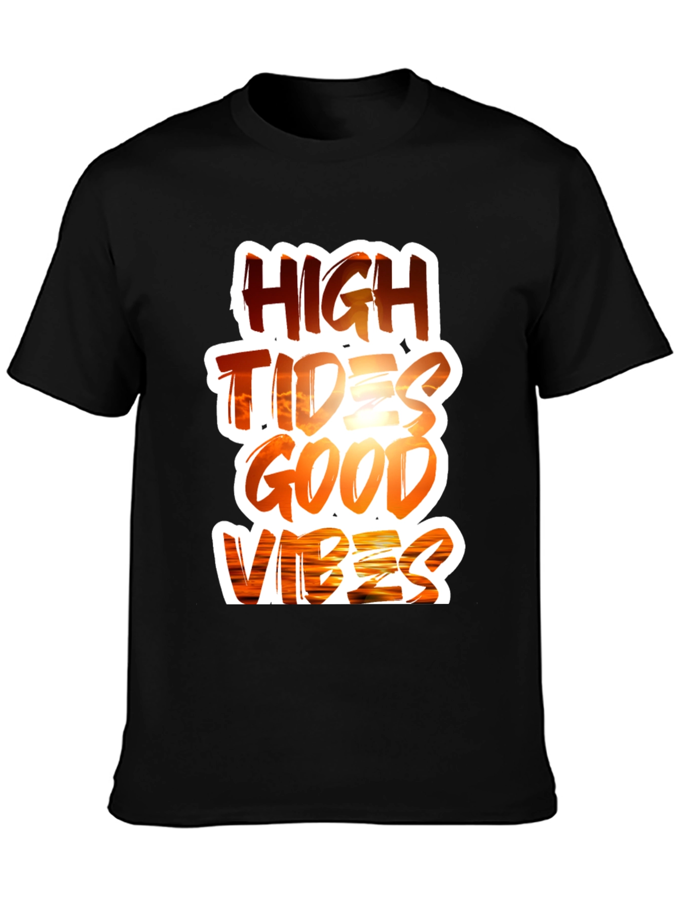 Black High Tides Good Vibes Graphic Tee view 3