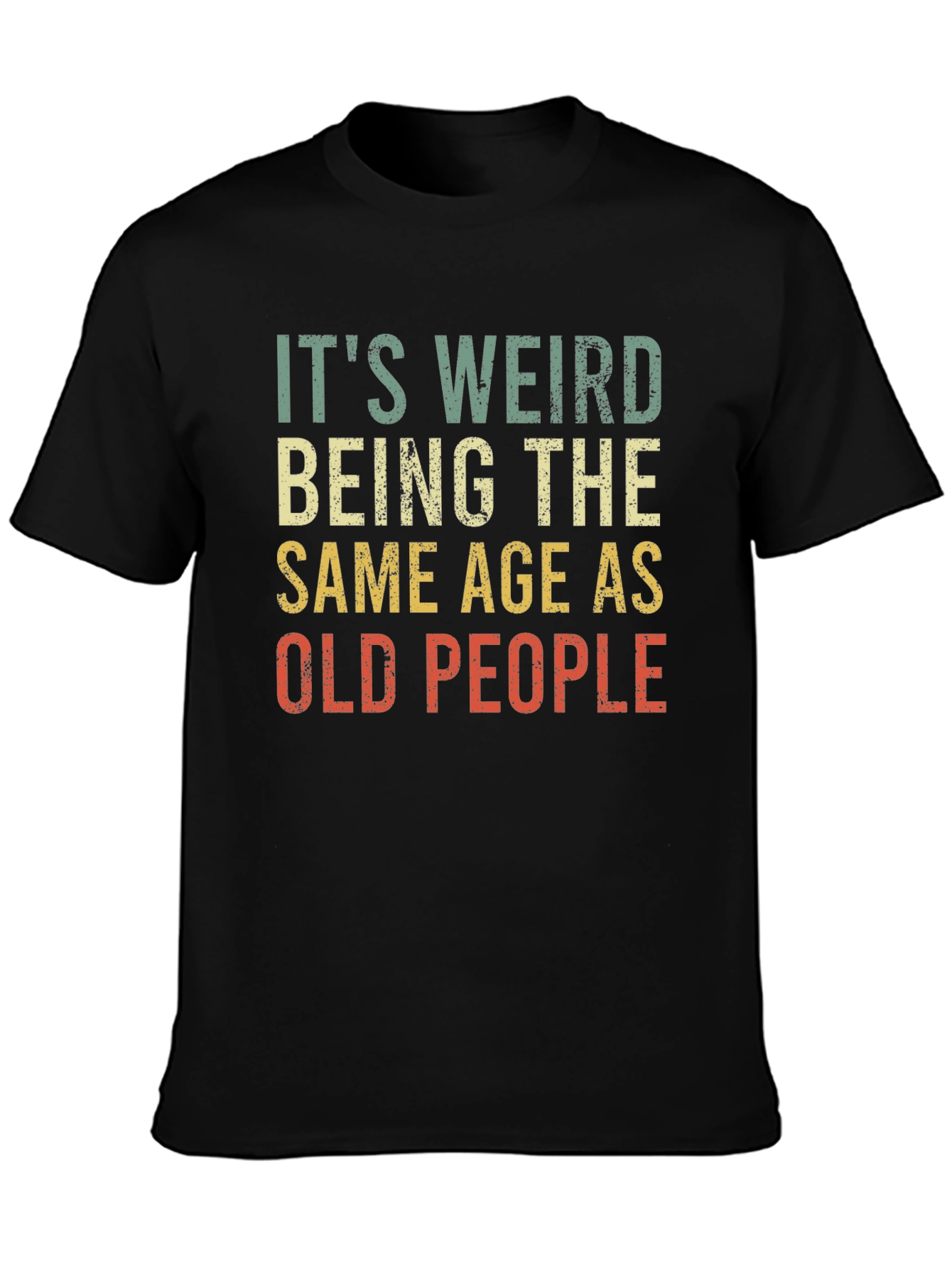 Black Funny "Old People" Graphic T-Shirt view 3