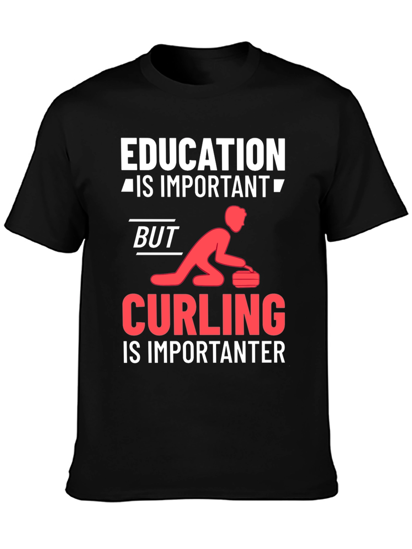 Black Education vs Curling T-Shirt view 3