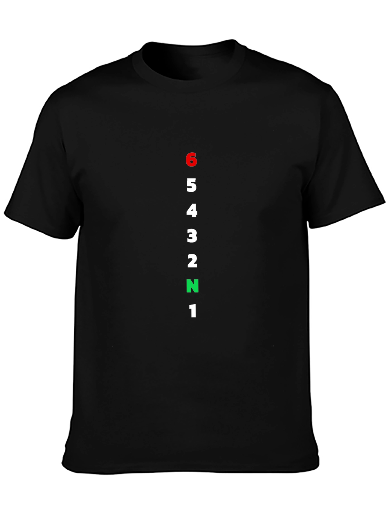 Black Motorcycle Gear Shift T-Shirt - 6 Speed view 3