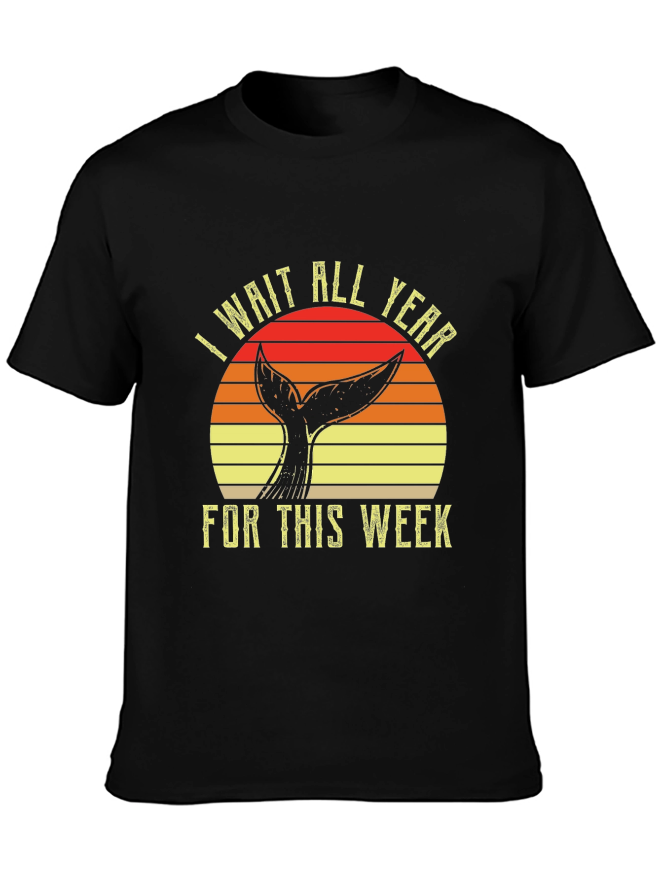 Black Whale Tail T-Shirt - I Wait All Year For This Week view 3