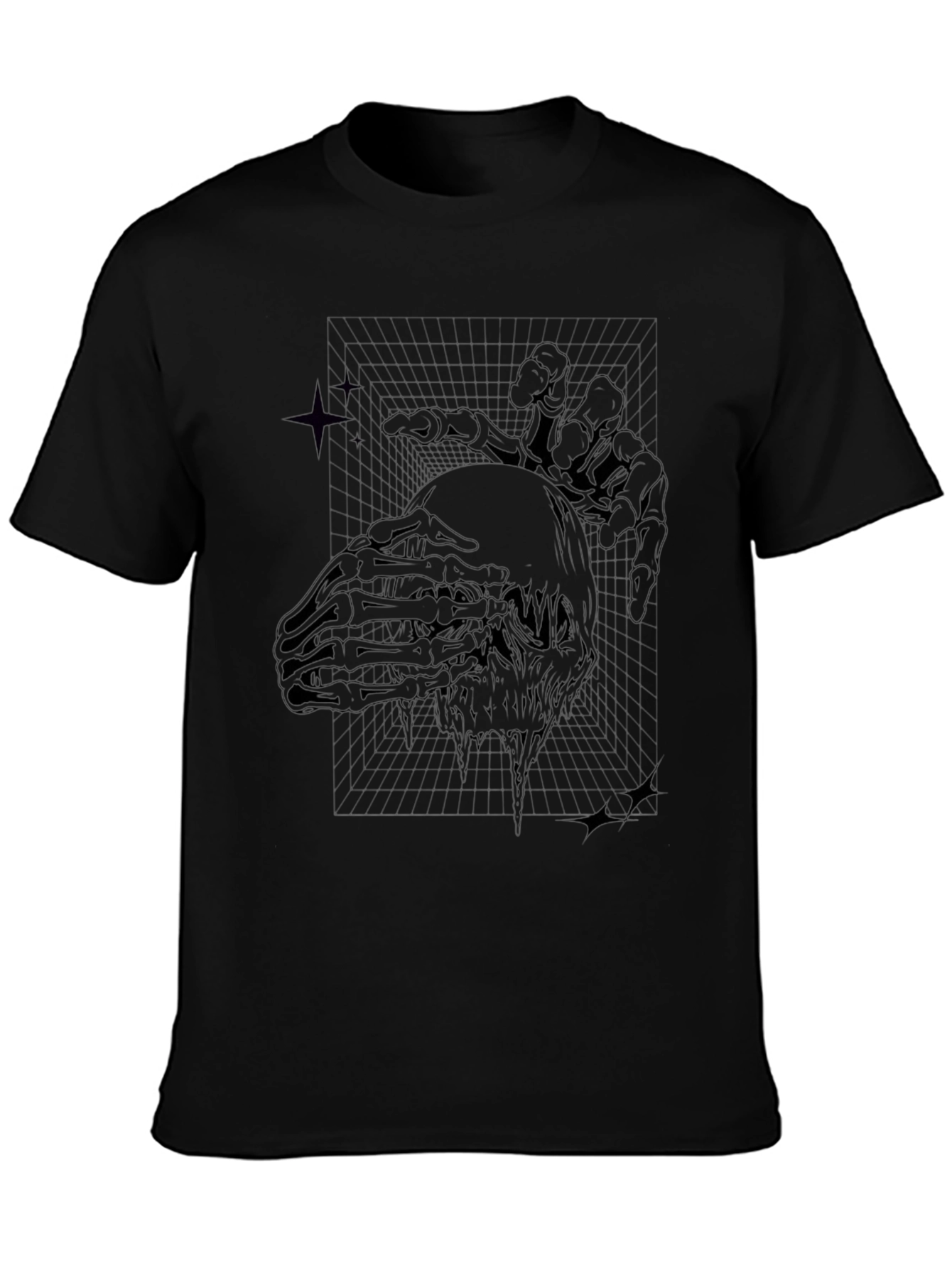 Black Abstract Graphic Print Black T-Shirt view 3