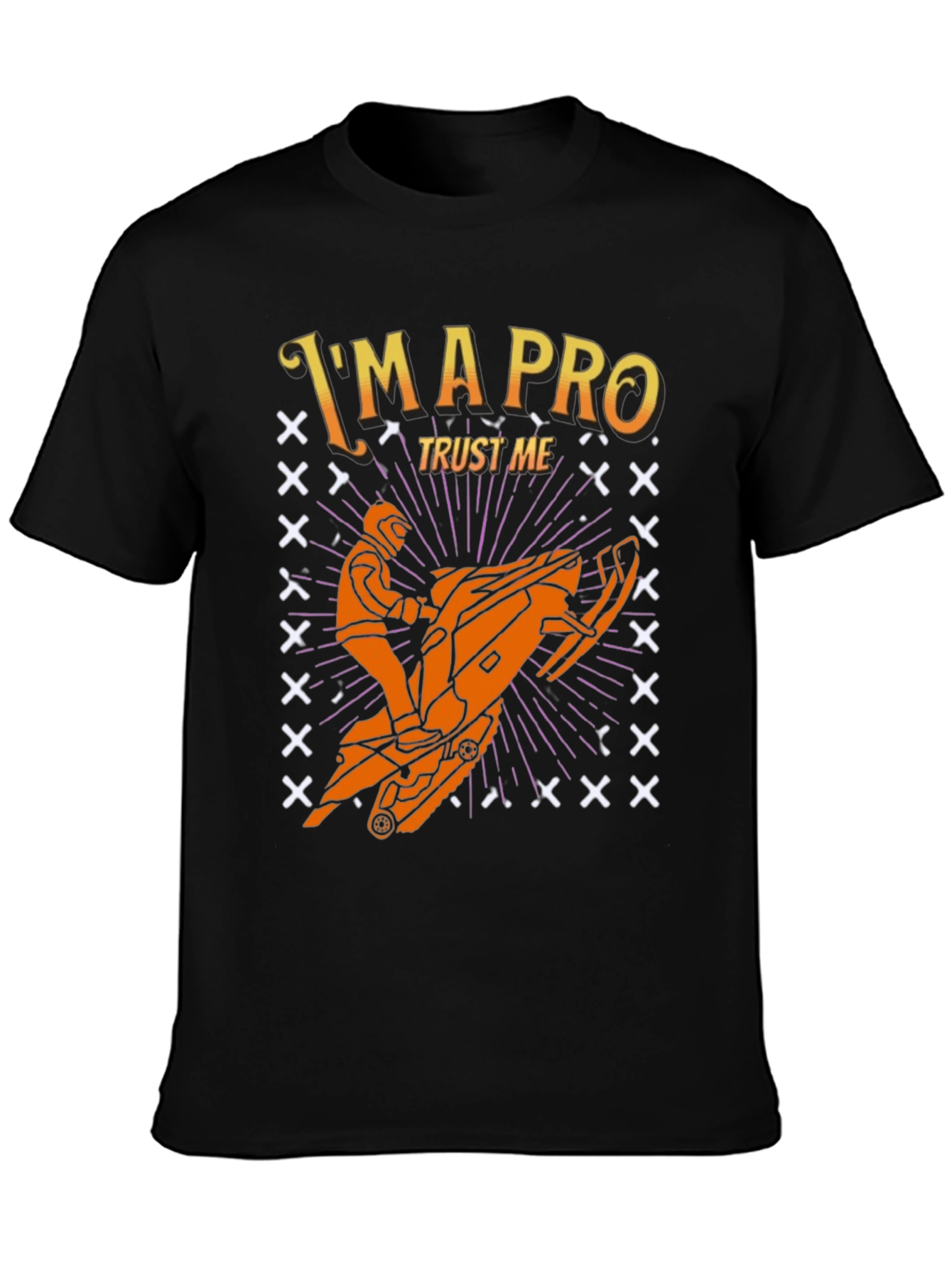 Black I'm A Pro Snowmobile T-Shirt view 3