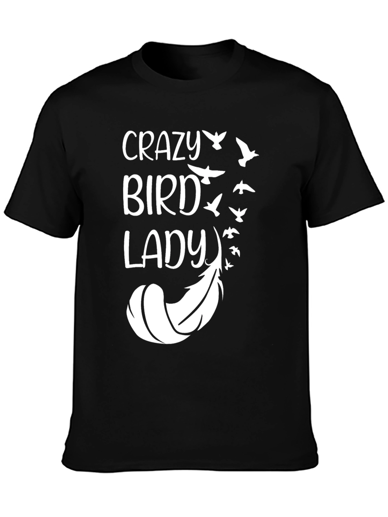 Black Crazy Bird Lady Graphic Tee view 3