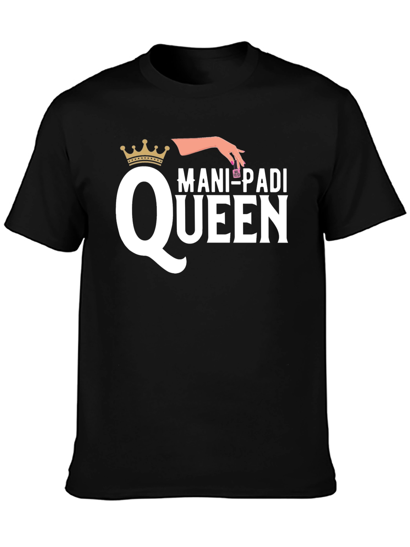 Black Mani-Padi Queen Graphic T-Shirt view 3
