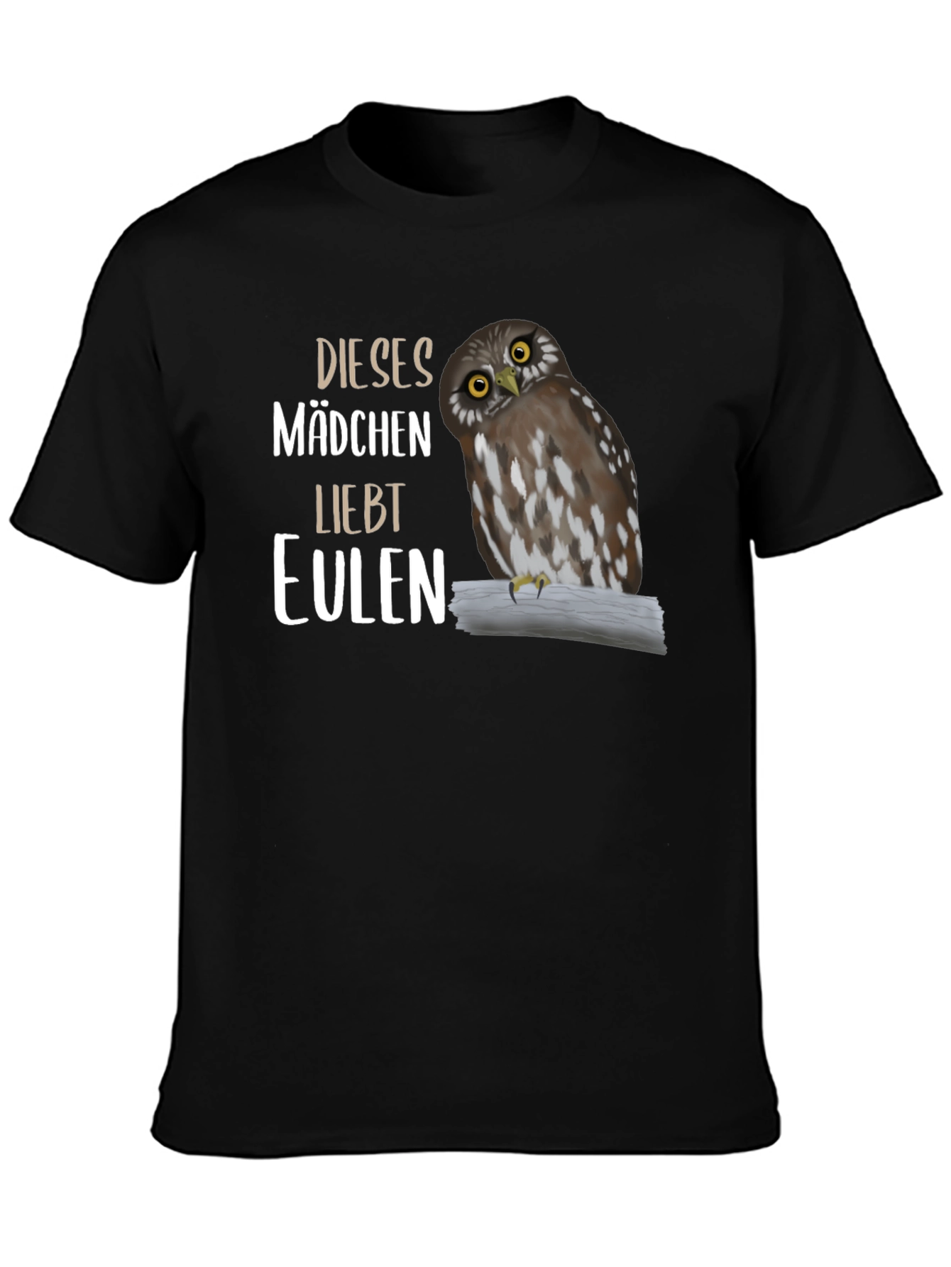 Black Owl Lover T-Shirt - Dieses Madchen Liebt Eulen view 3