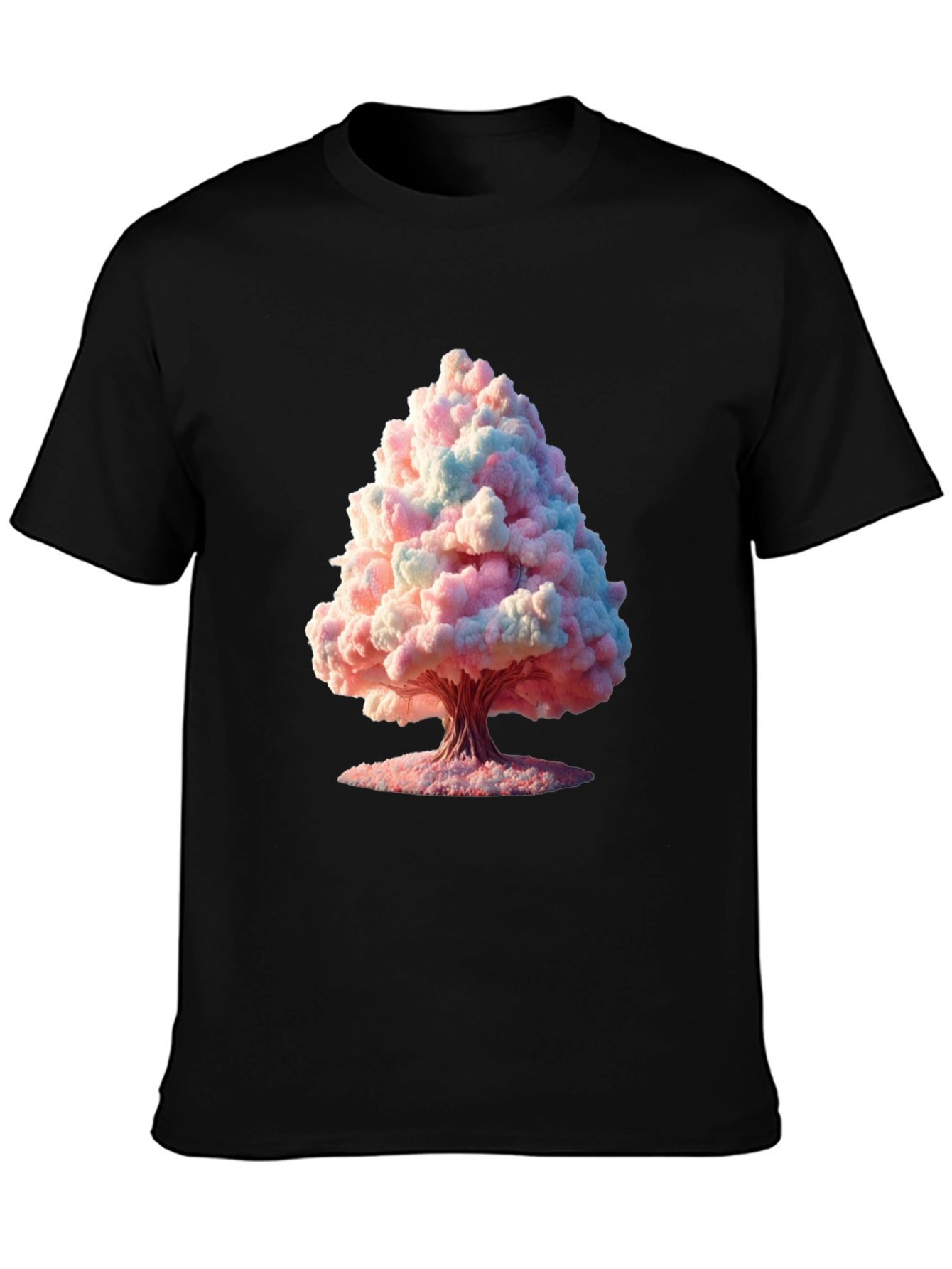 Black Cotton Candy Tree Graphic Black Tee view 3