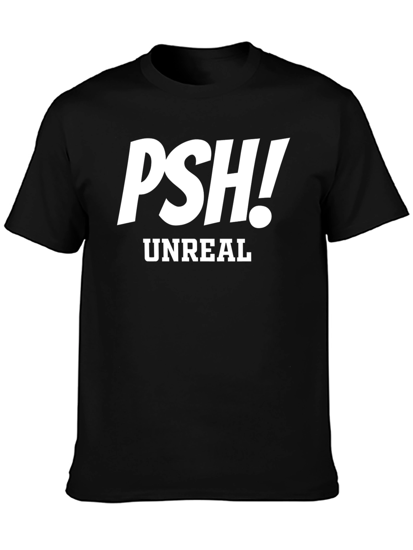 Black PSH! Unreal Graphic T-Shirt - Mens Crew Neck view 3