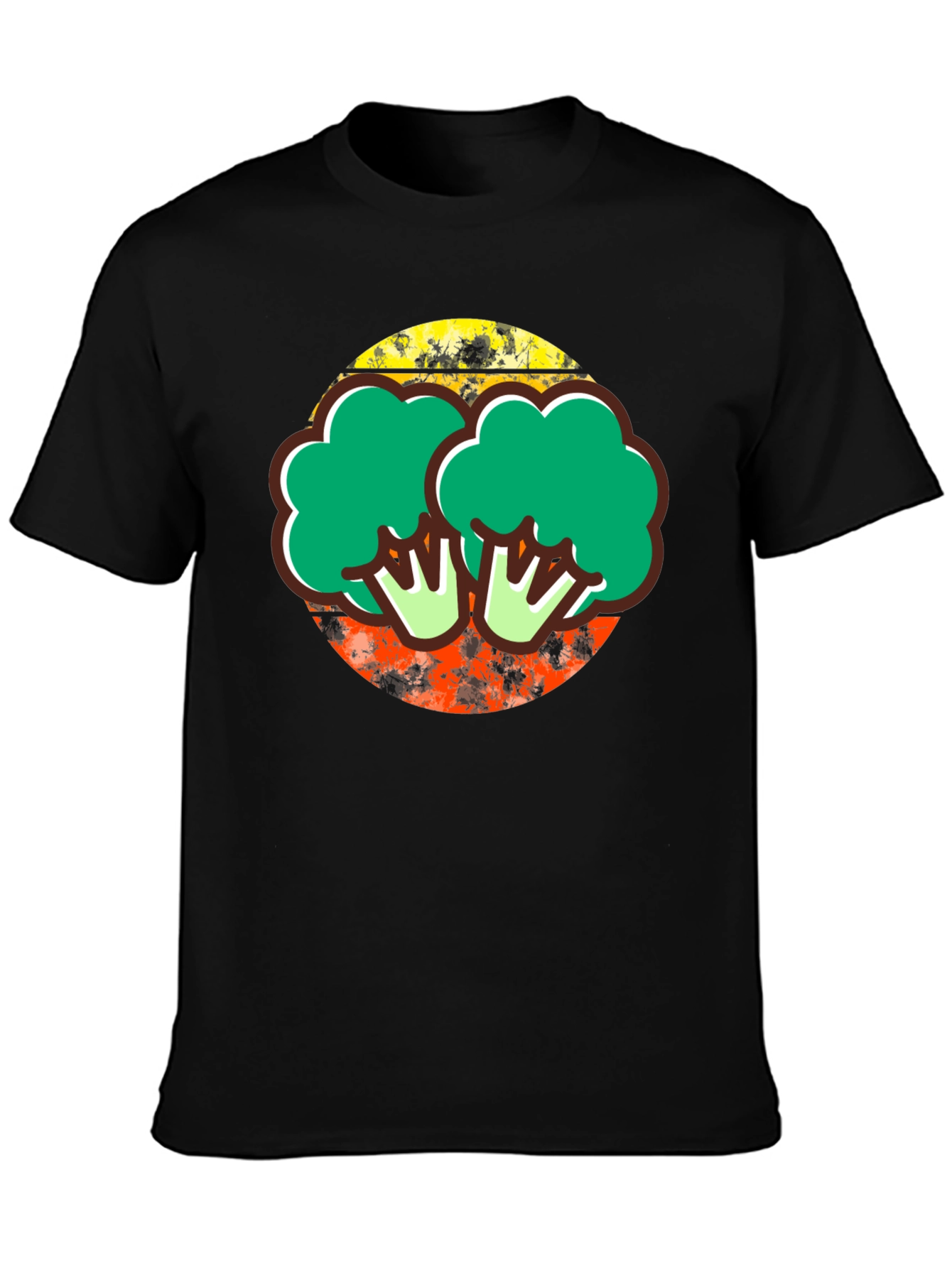 Black Broccoli Graphic Tee - Quirky Foodie T-Shirt view 3