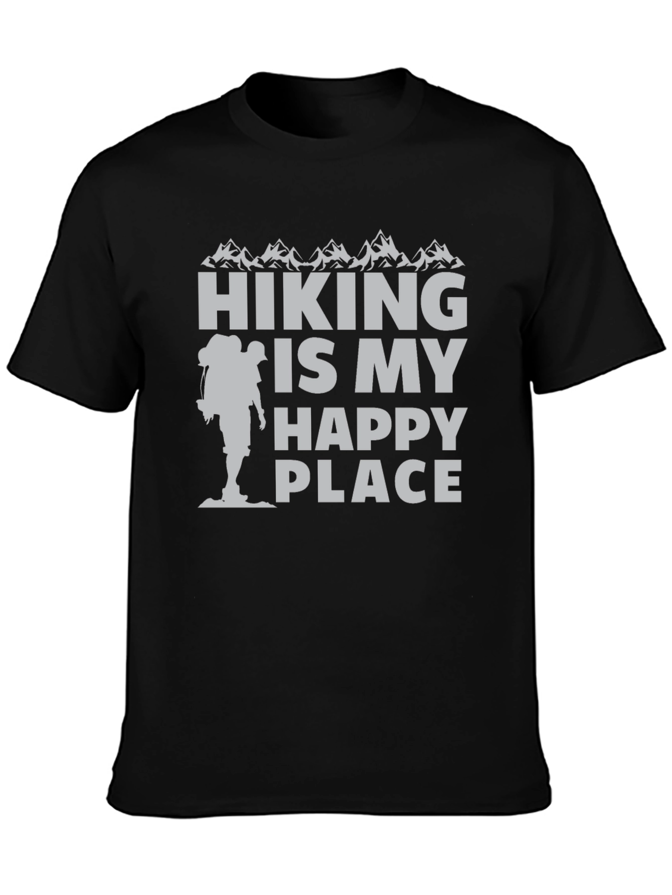 Black Hiking Is My Happy Place T-Shirt view 3