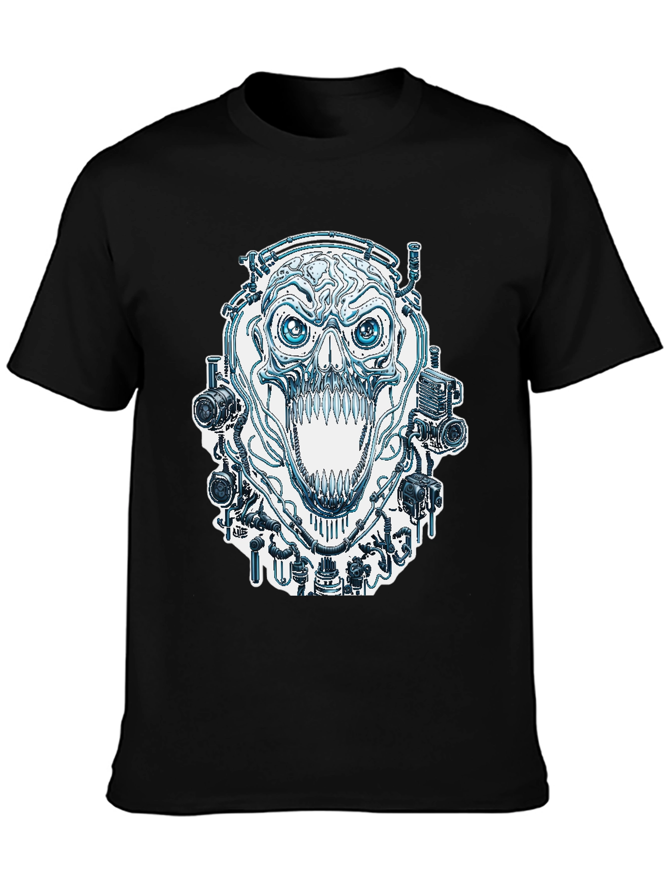 Black Steampunk Skull T-Shirt - Edgy Graphic Tee view 3