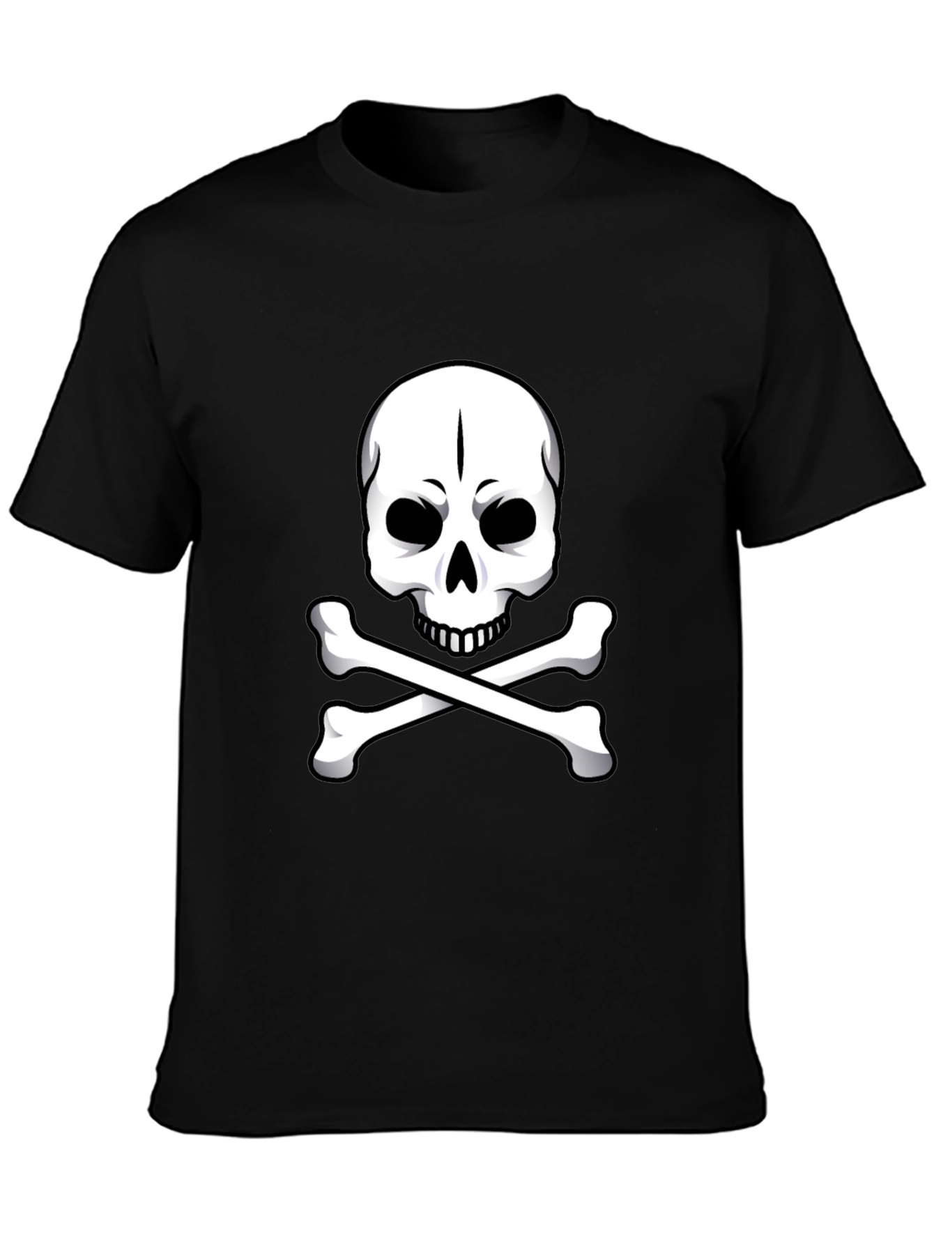 Black Skull & Crossbones Graphic Tee - Pirate Style! view 3