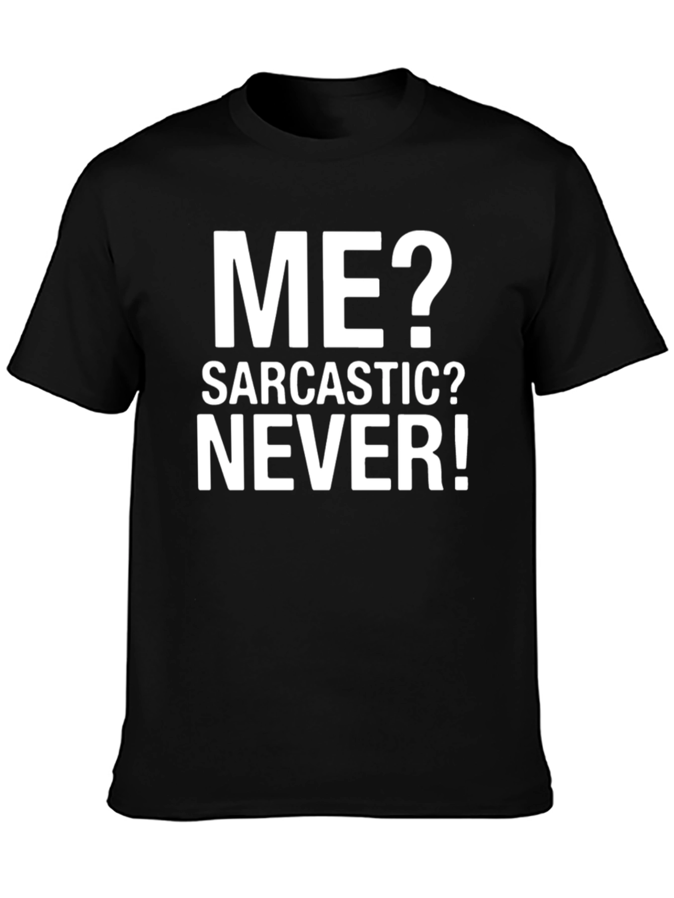 Black Sarcastic? Never! Graphic Tee - Black Cotton Blend view 3