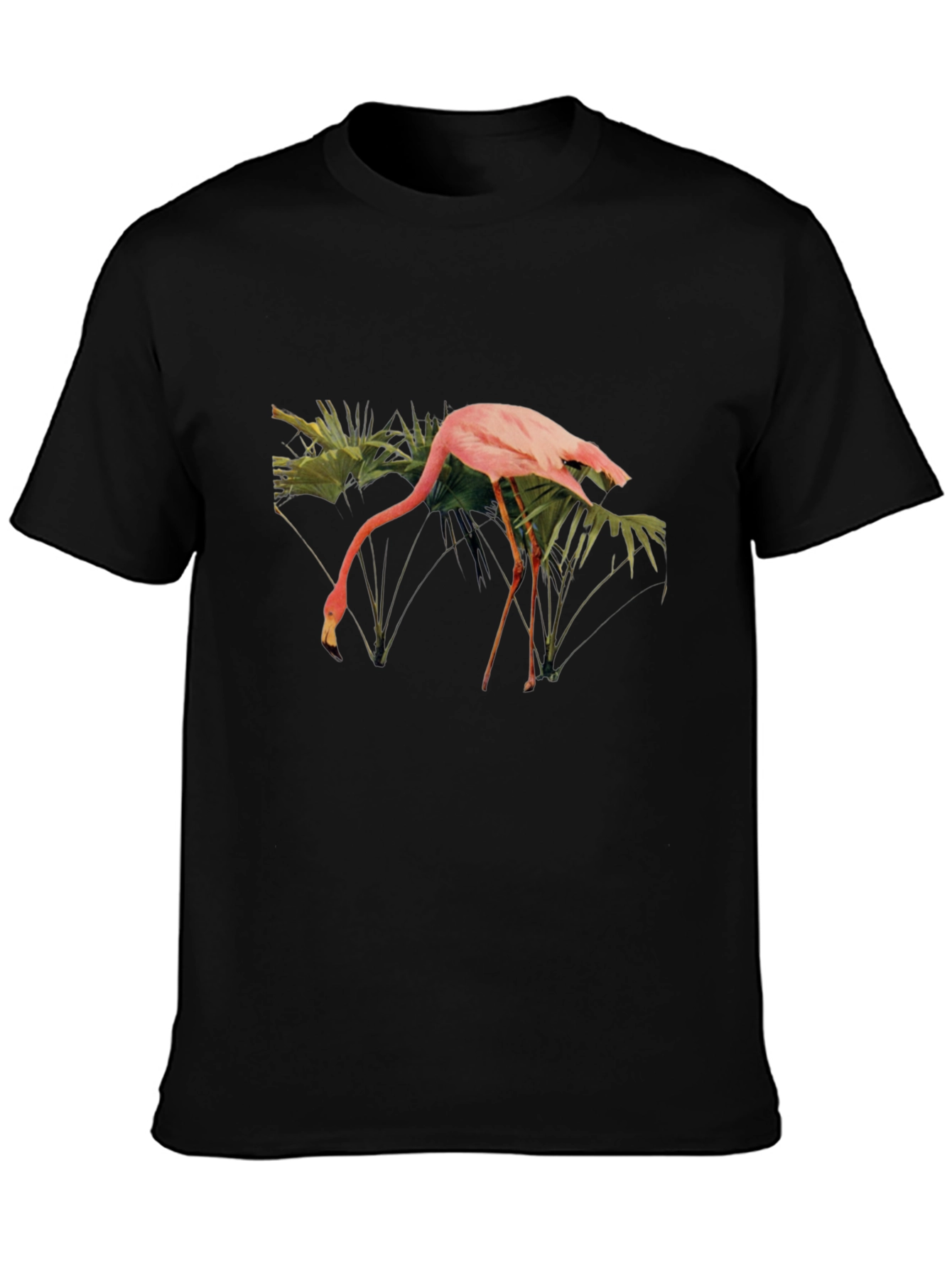 Black Flamingo Graphic T-Shirt - Tropical Bird Tee view 3