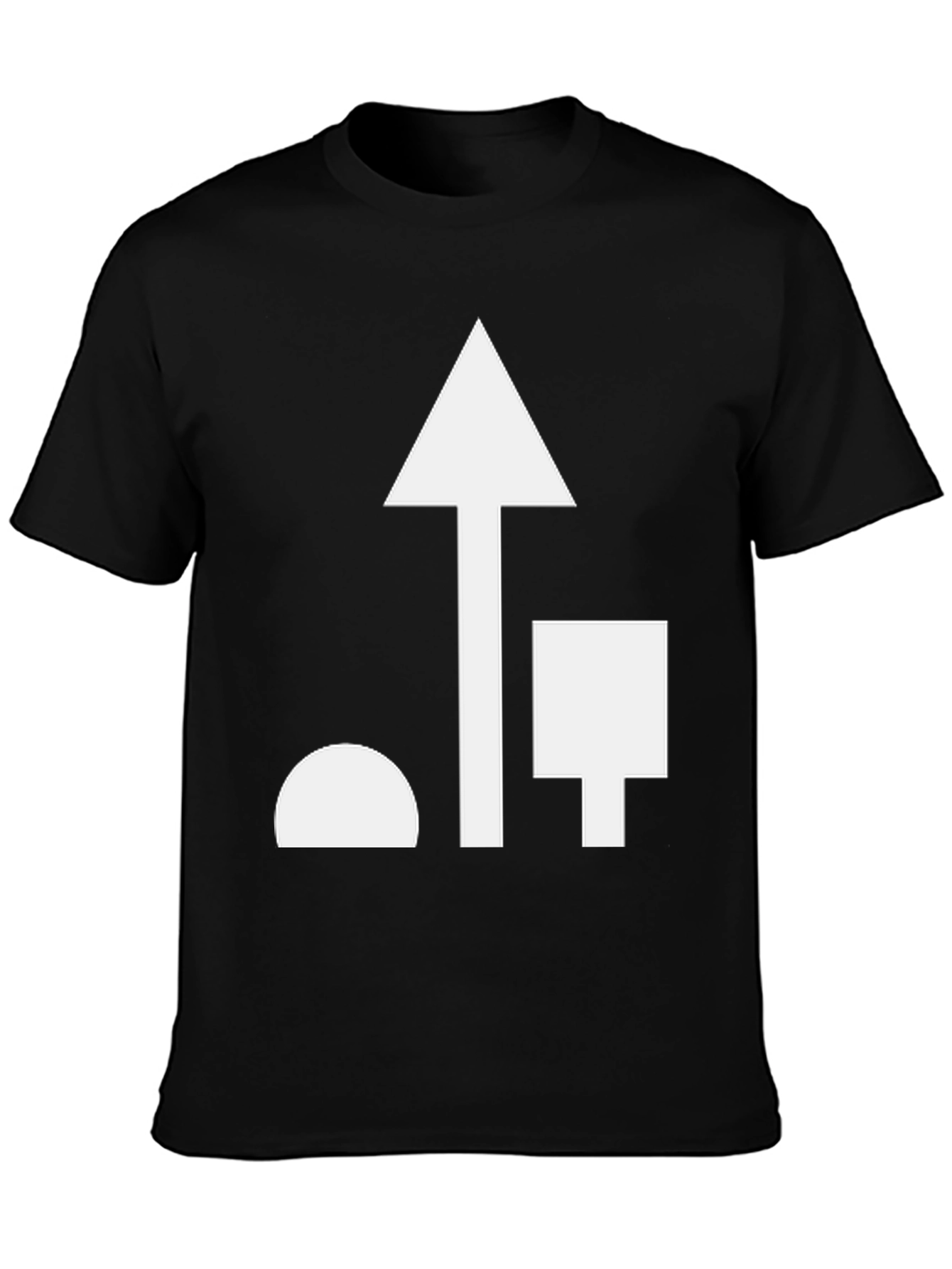 Black Abstract Graphic Black T-Shirt view 3