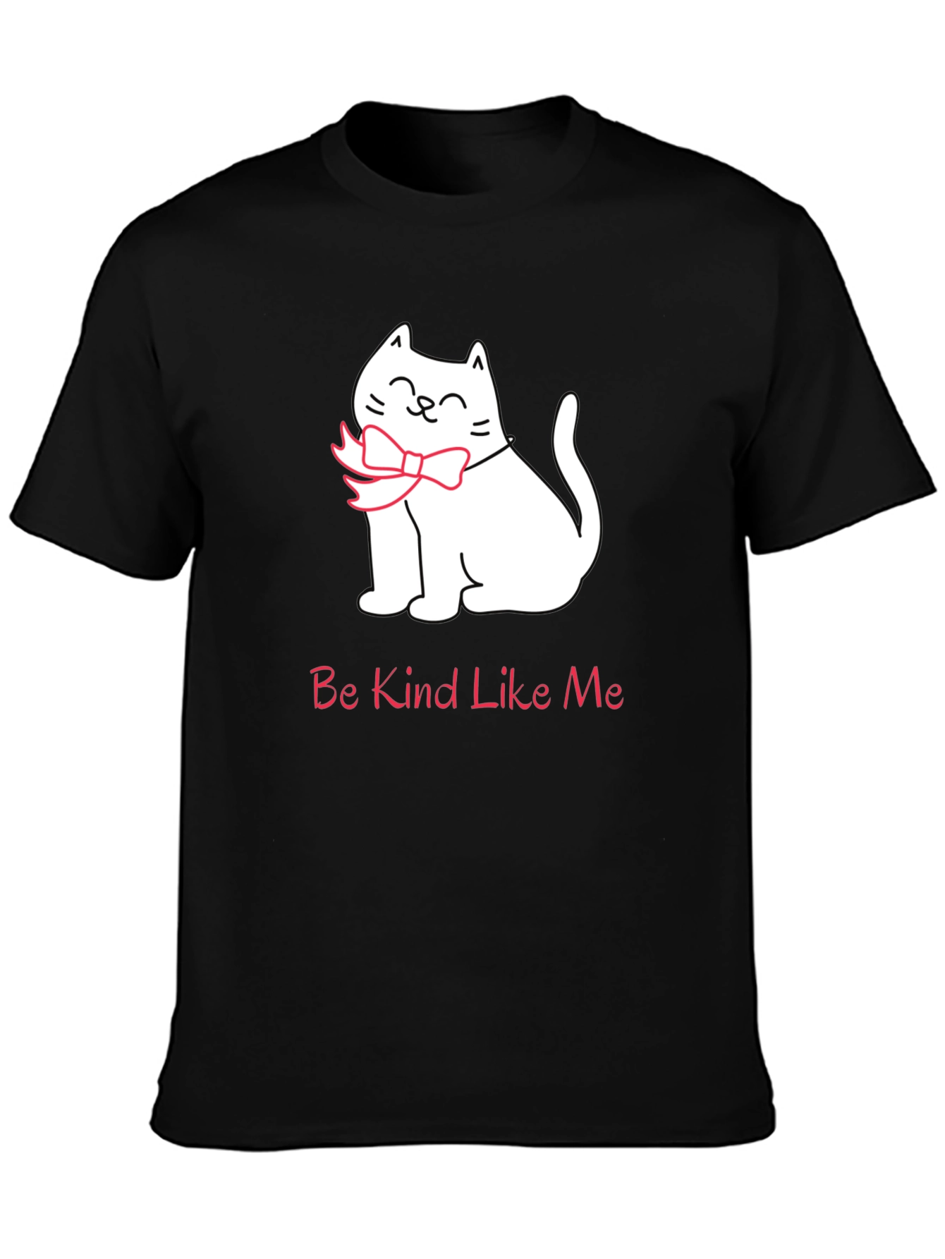 Black Be Kind Like Me T-Shirt - Cat Bow Tie Tee view 3