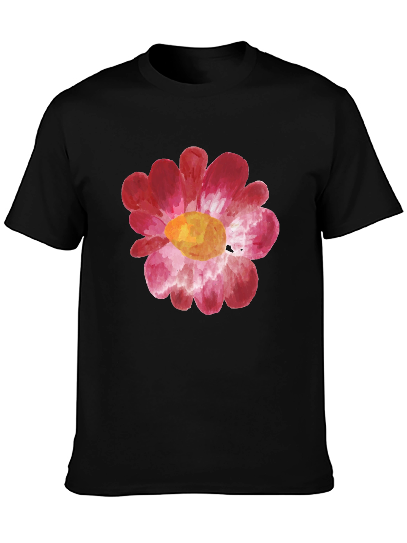 Black Floral Watercolor Graphic Tee - Black view 3