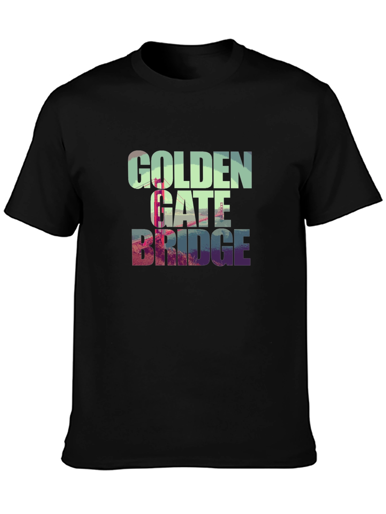 Black Golden Gate Bridge Graphic Tee - Black T-Shirt view 3