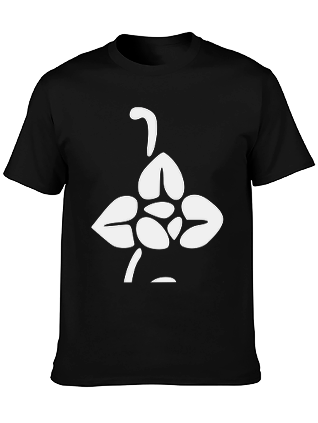 Black Abstract Graphic Print Black Crew Neck T-Shirt view 3