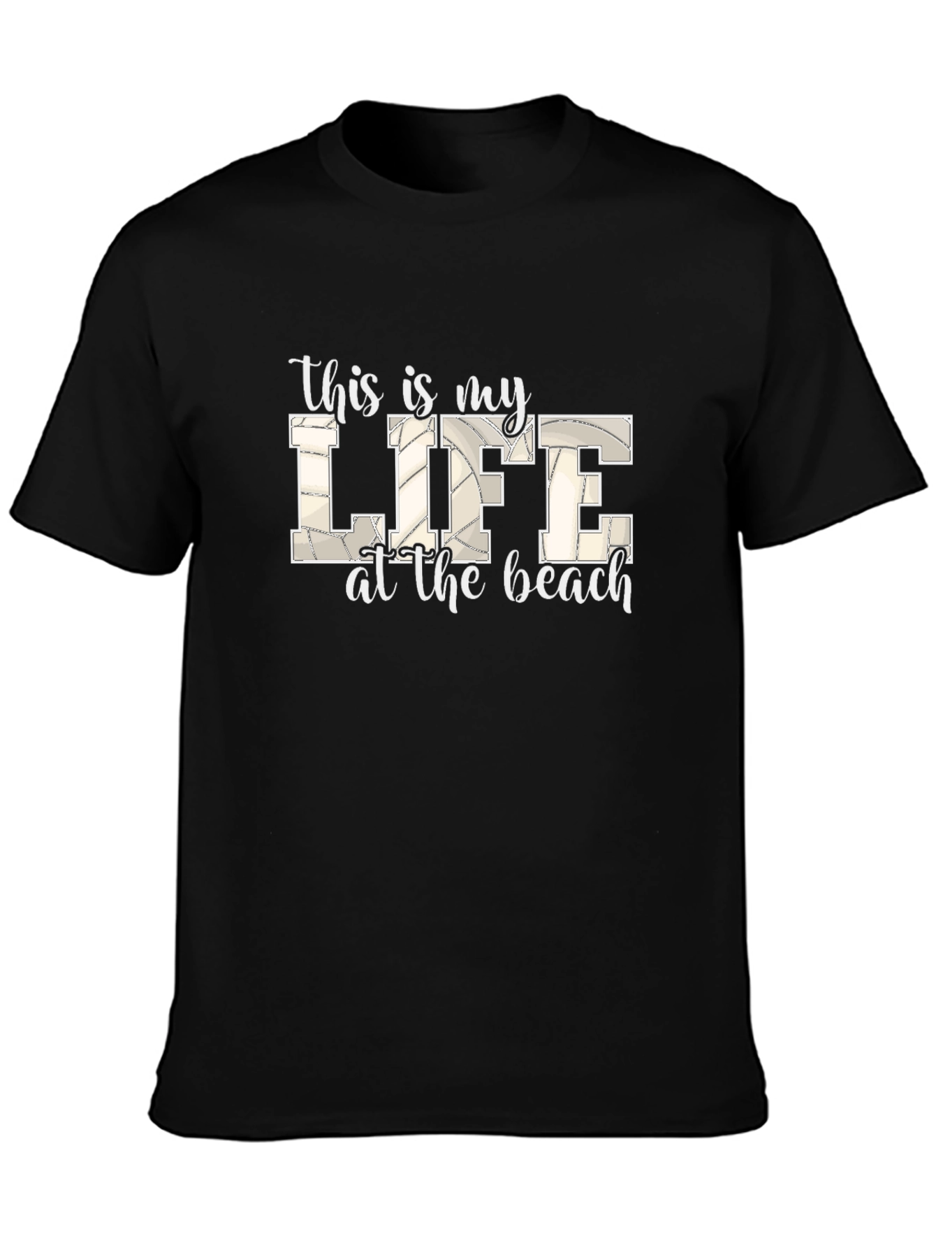 Black Beach Life Volleyball T-Shirt view 3