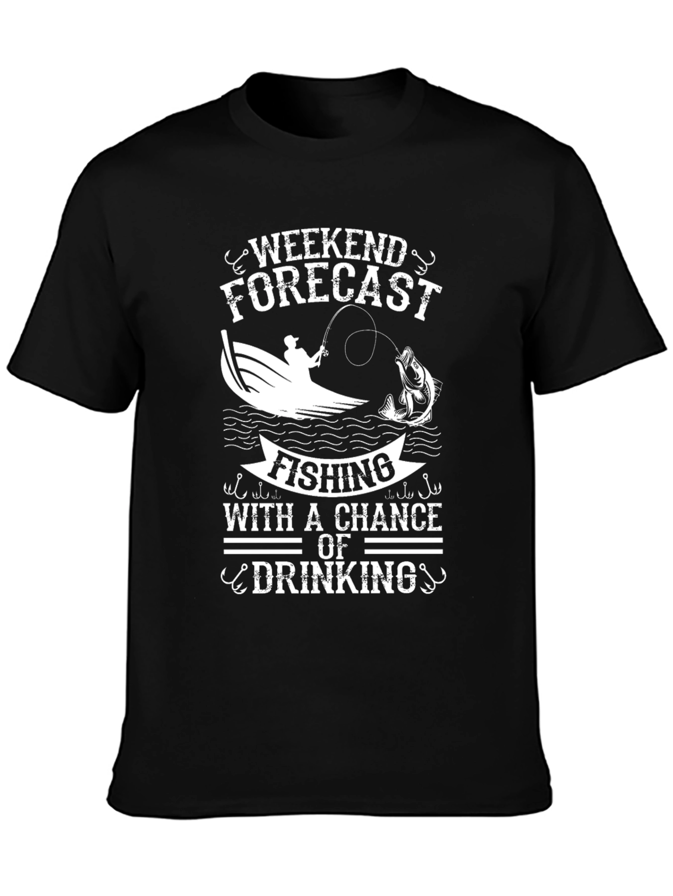 Black Fishing & Drinking Weekend T-Shirt view 3