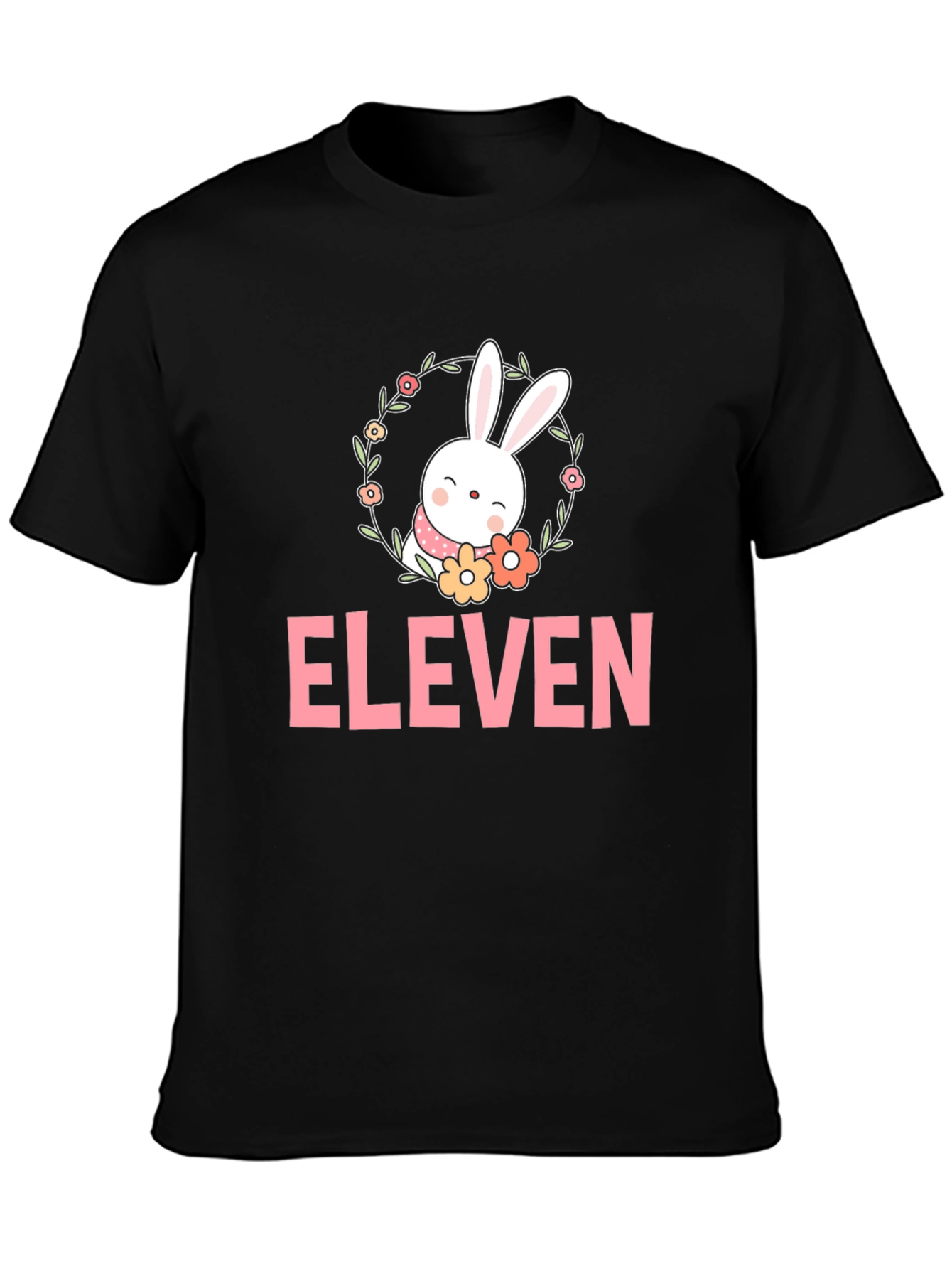 Black Eleven Bunny Flower T-Shirt view 3