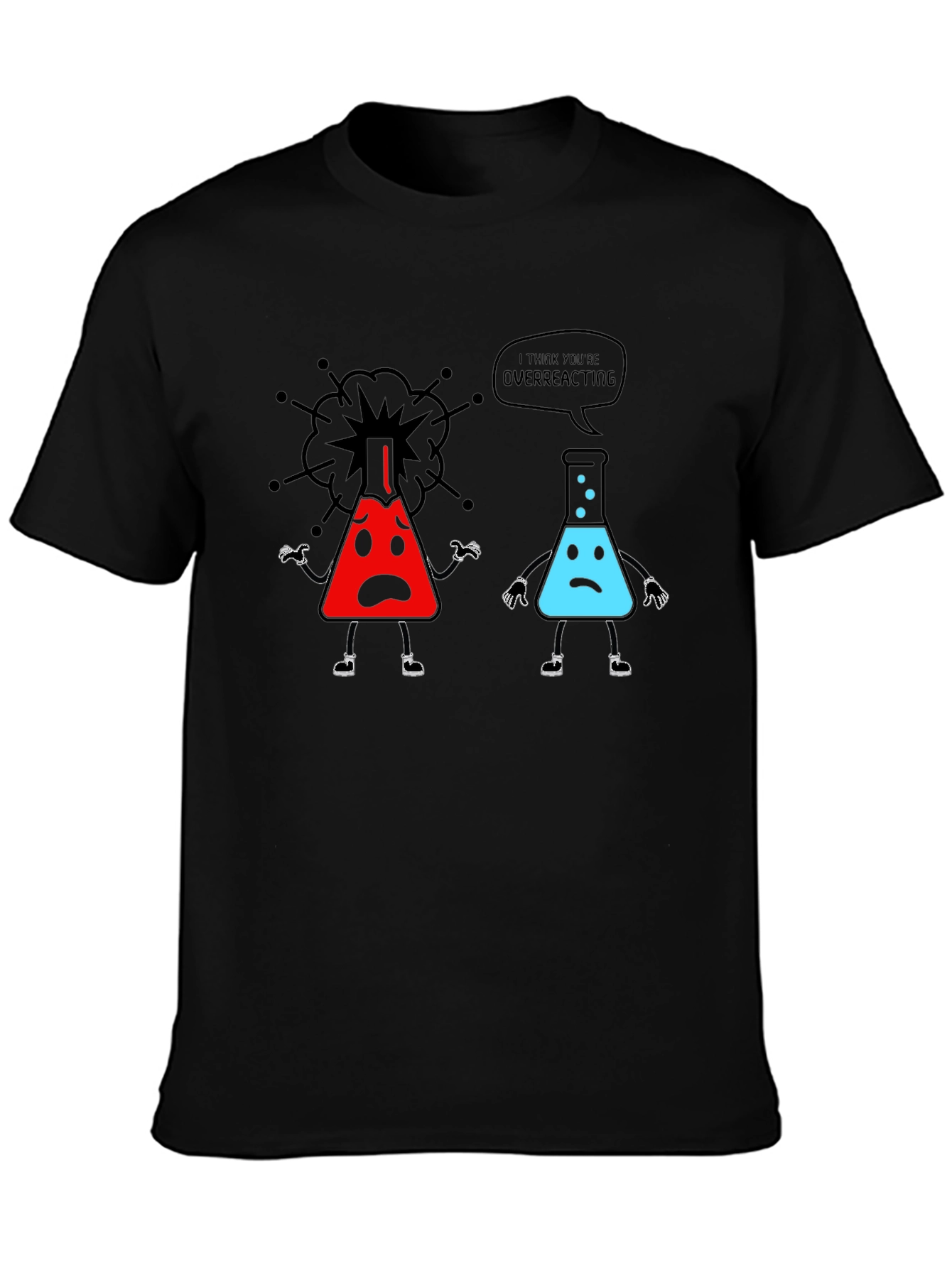 Black Overreacting Science T-Shirt view 3
