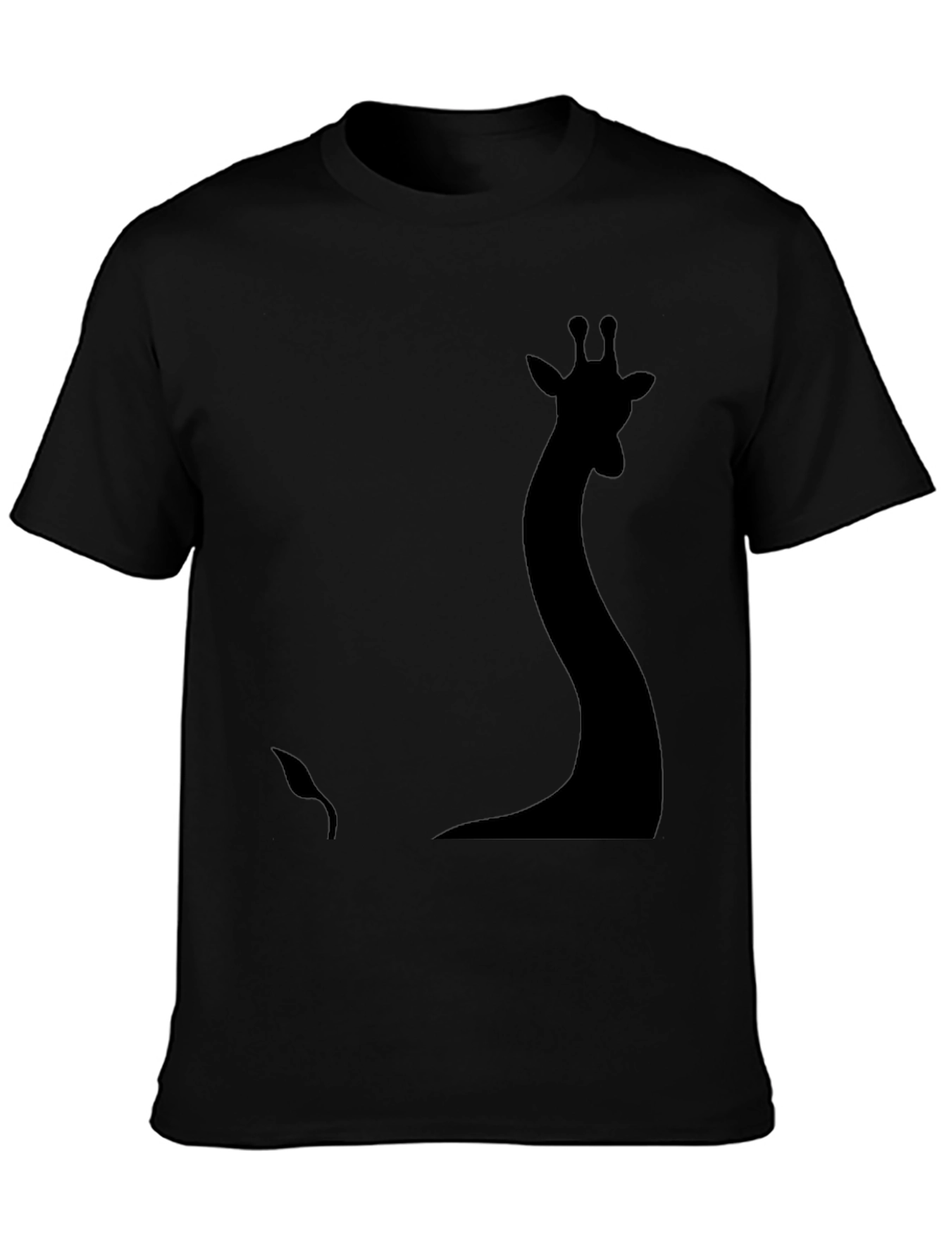 Black Silhouette Giraffe Graphic Tee - Black view 3