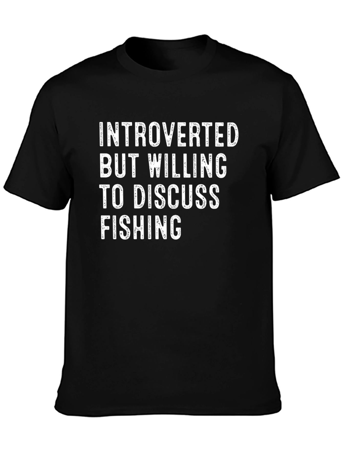 Black Introverted Fishing T-Shirt view 3