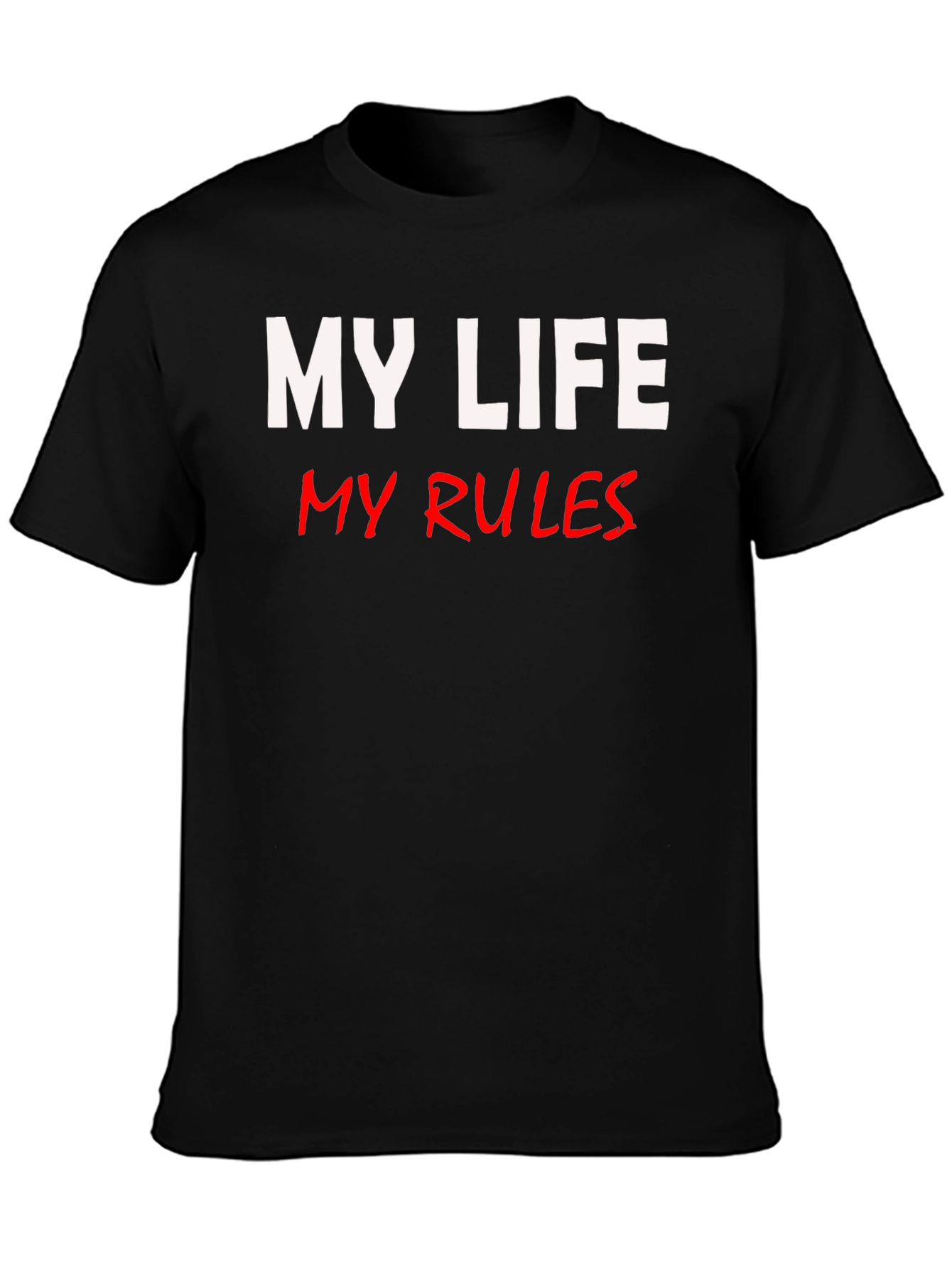 Black My Life My Rules Graphic Tee - Black view 3