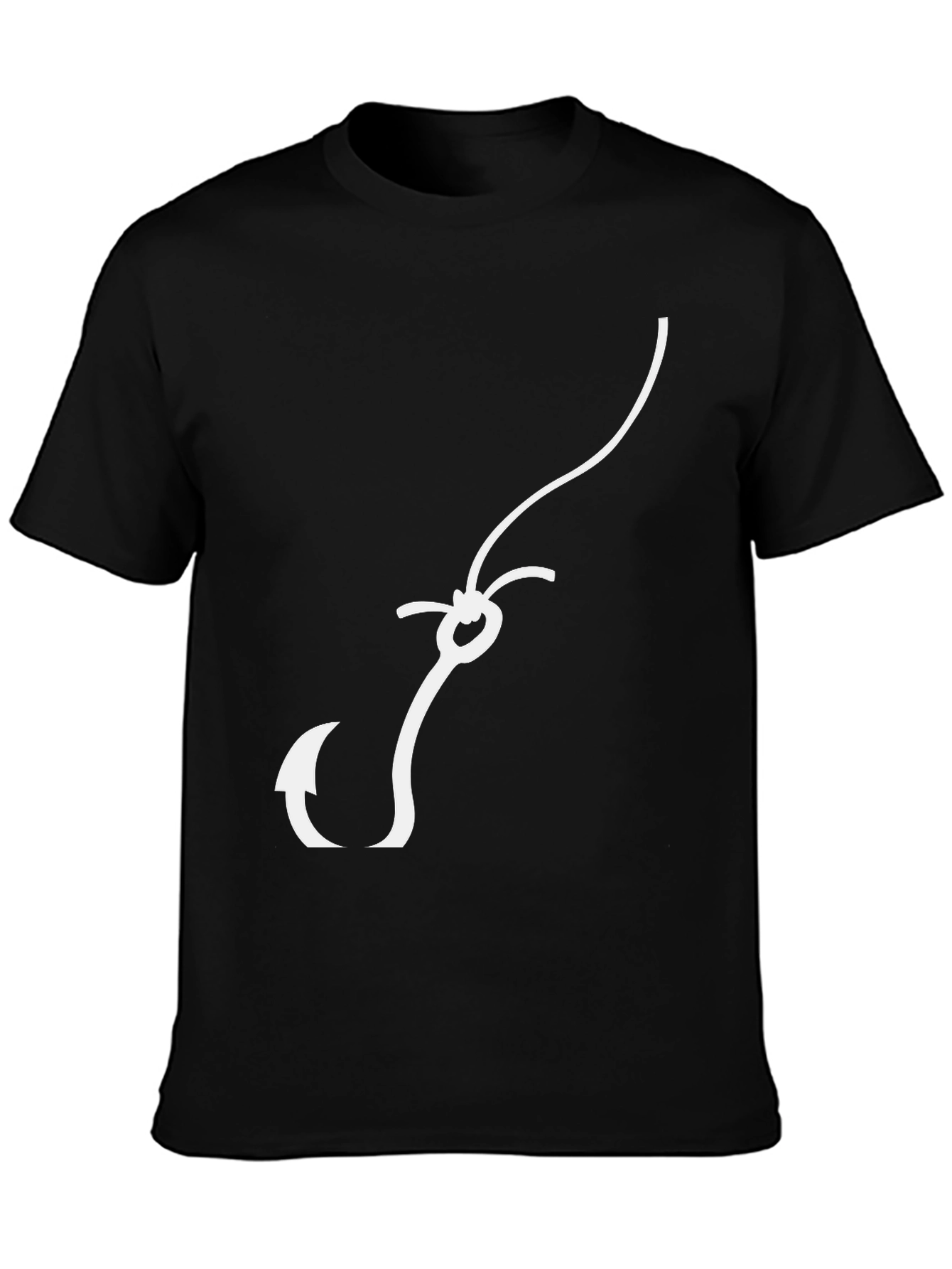 Black Fishing Hook Graphic Tee - Black Cotton Blend view 3