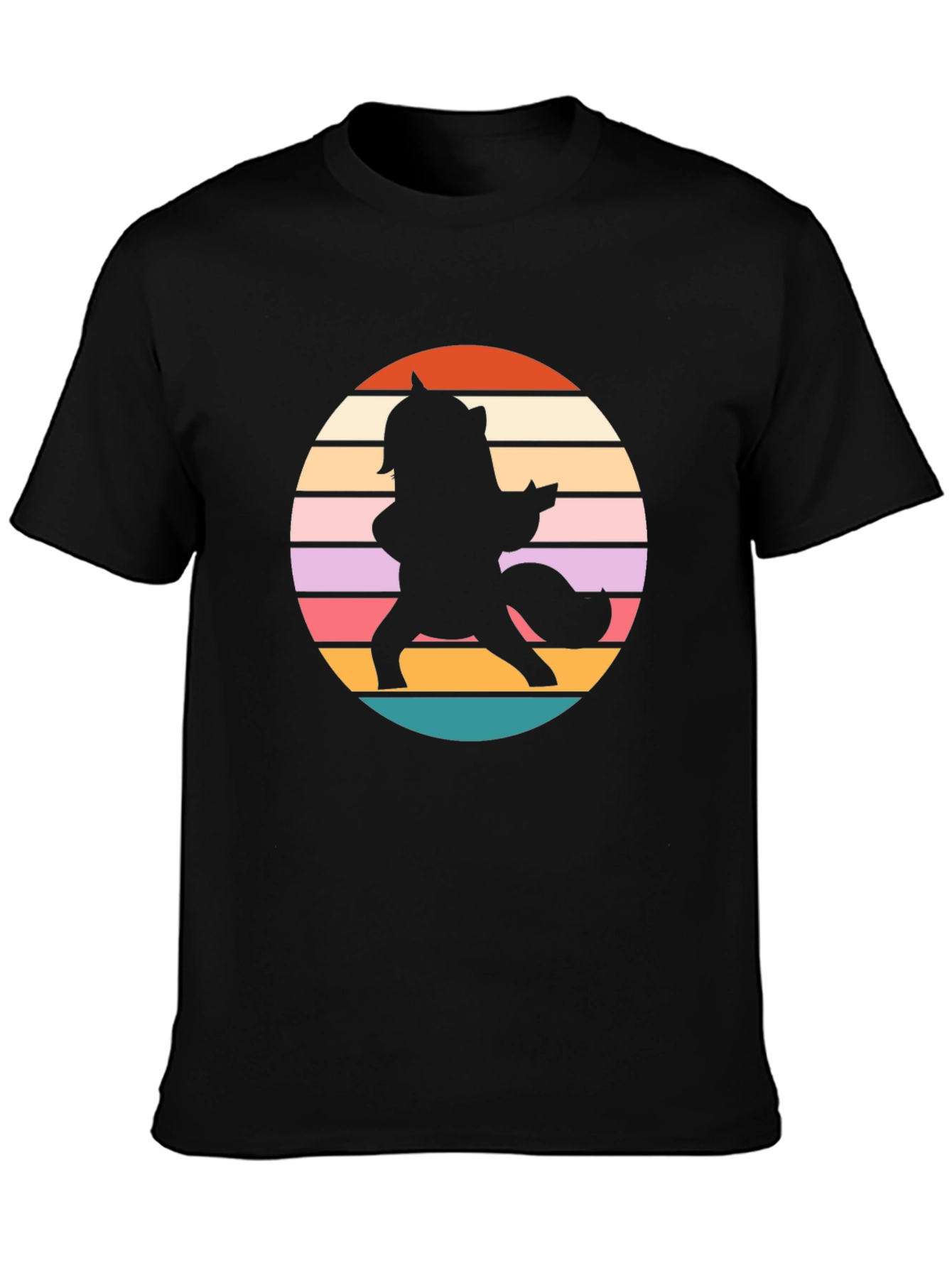 Black Retro Unicorn T-Shirt - Magical Silhouette Tee view 3
