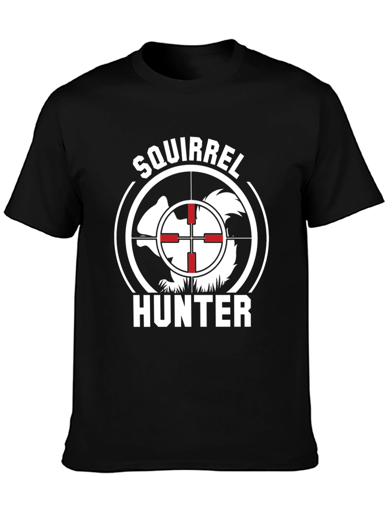 Black Squirrel Hunter Graphic Tee - Novelty Hunting Shirt view 3