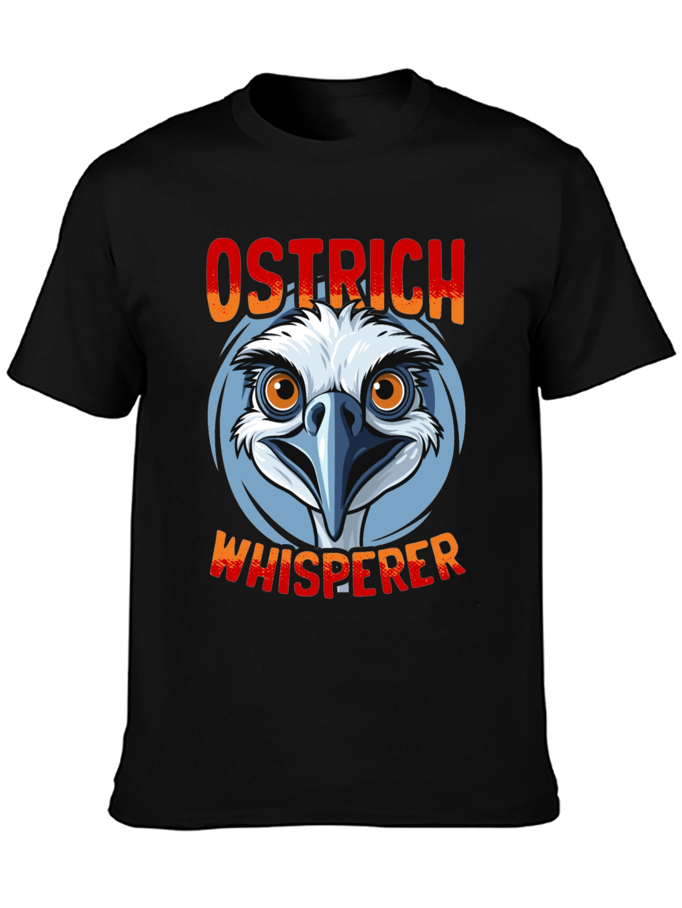 Black Ostrich Whisperer Graphic T-Shirt - Funny Bird Lover Tee view 3