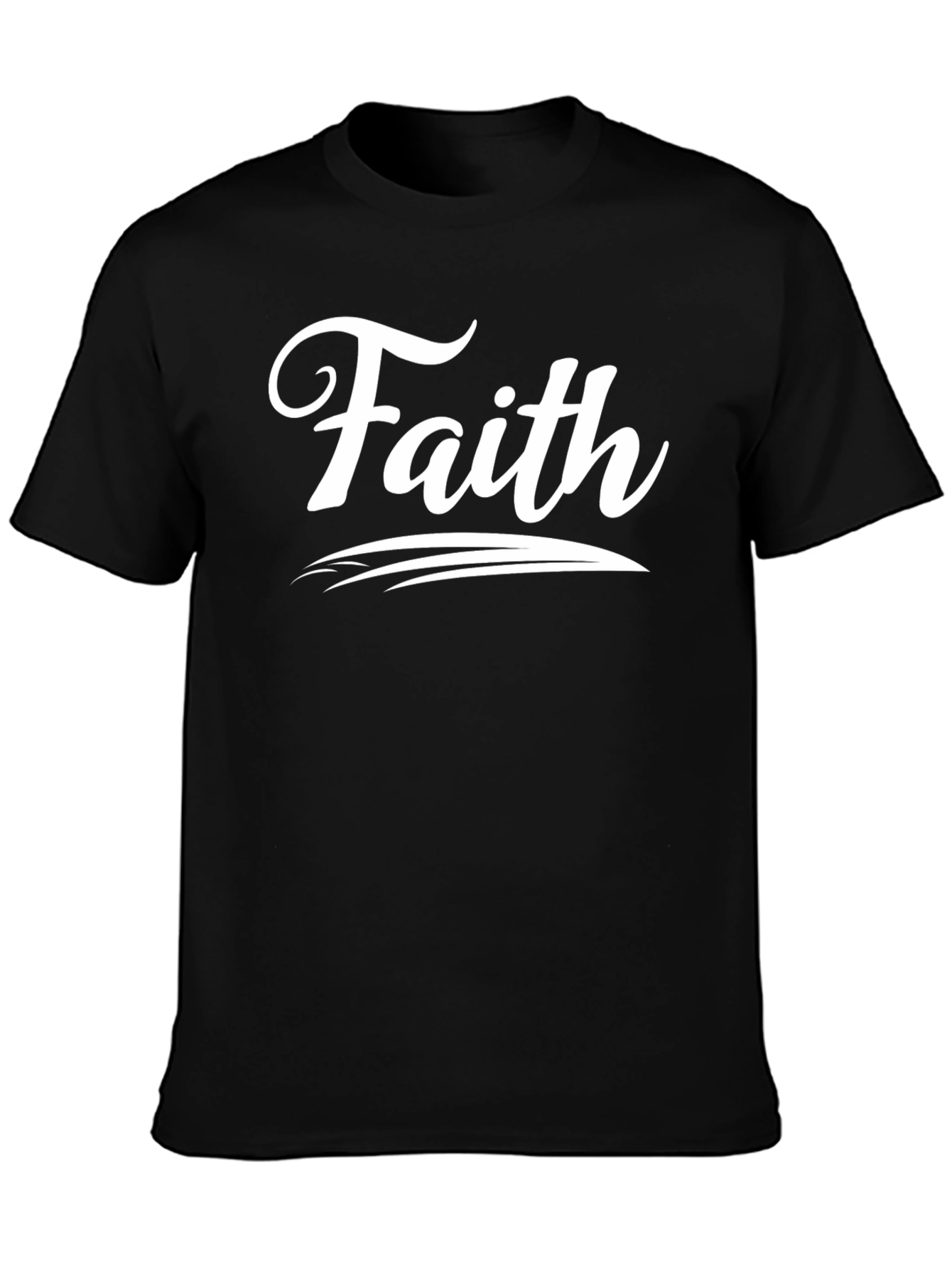 Black Faith Graphic Tee - Classic Black Crewneck T-Shirt view 3