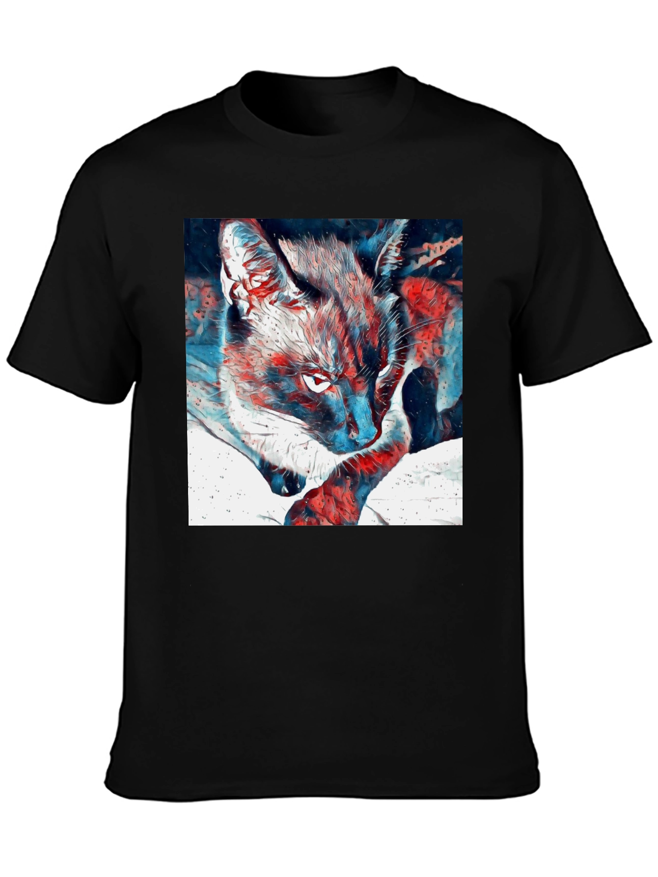 Black Cat Graphic T-Shirt - Cool Animal Tee view 3