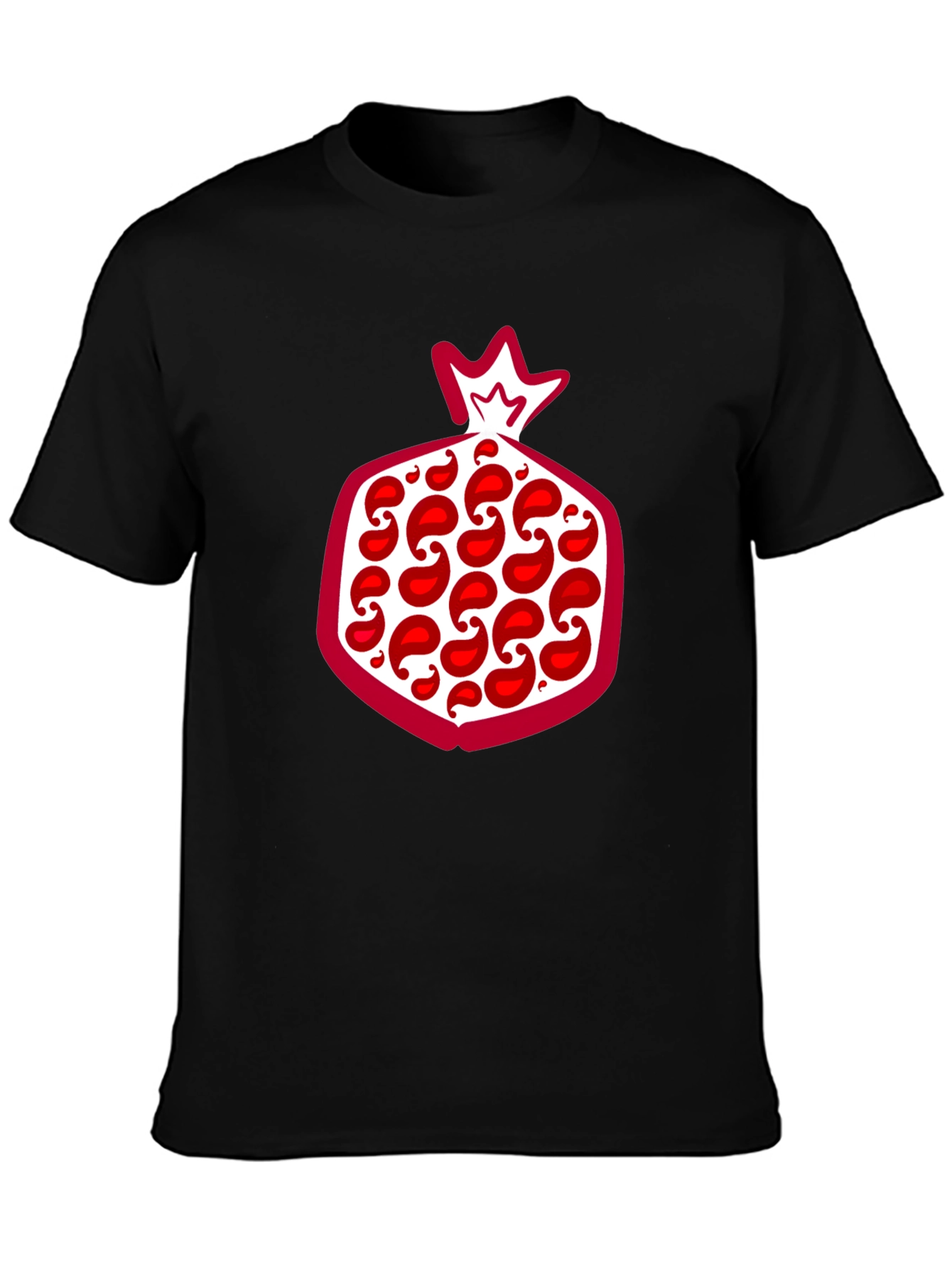 Black Pomegranate Graphic Tee - Stylish Fruit Design T-Shirt view 3